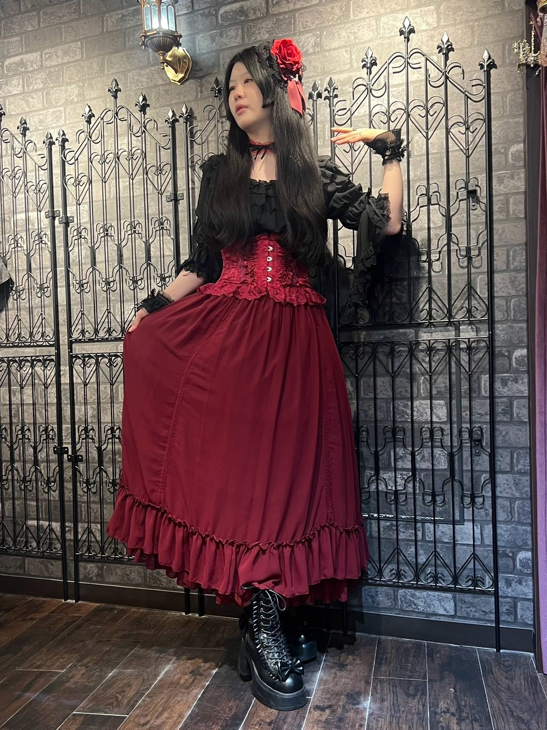 【ATELIER PIERROT】 ★Now accepting reservations★Bustle skirt longWhite/Bordeaux/Purple/Black