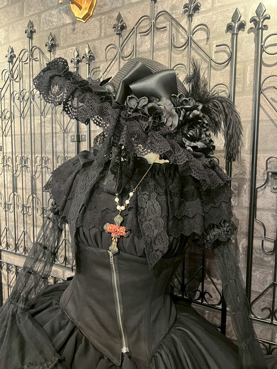 【Pina sweet Collection】シフォンフリルワンピース(ミモレ丈/Black/Wine/White)