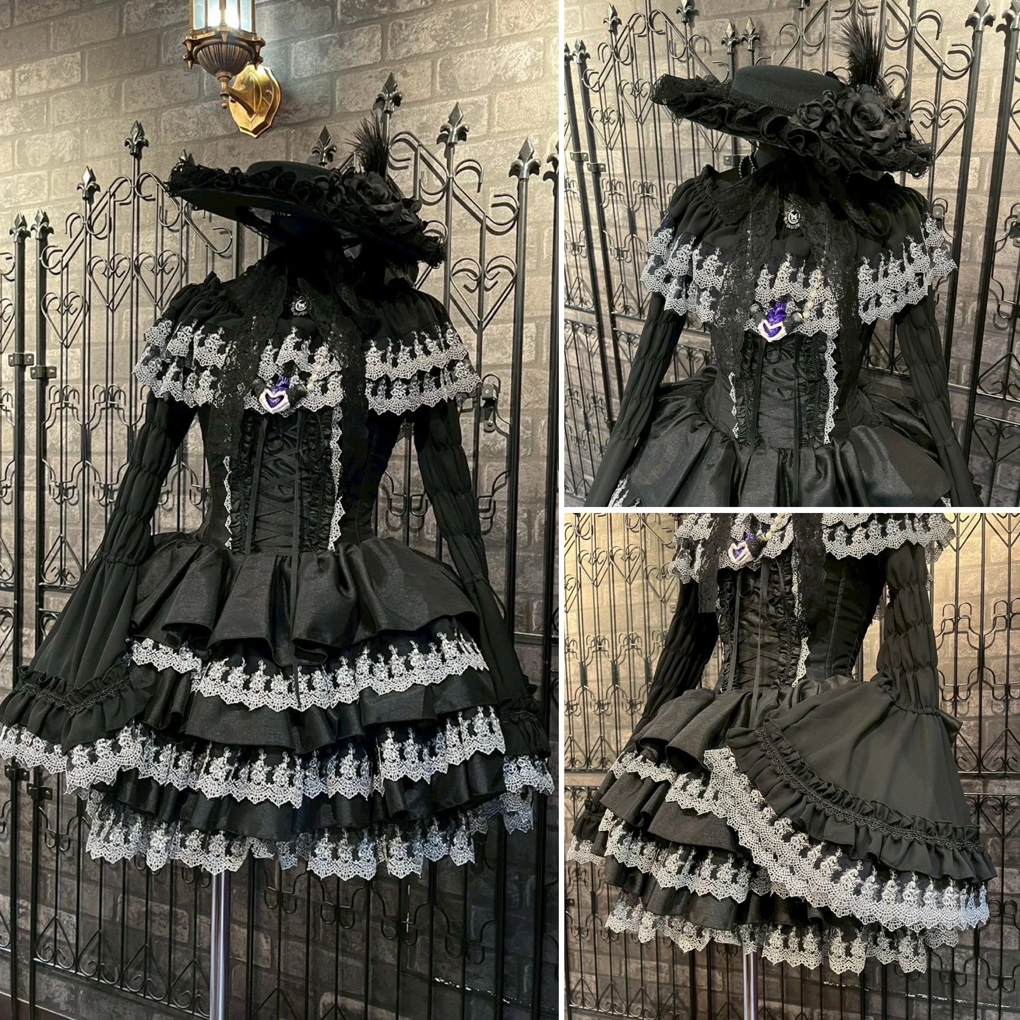 【ATELIER PIERROT】 Eternal Nocturne Blouse ホワイト/ブラック