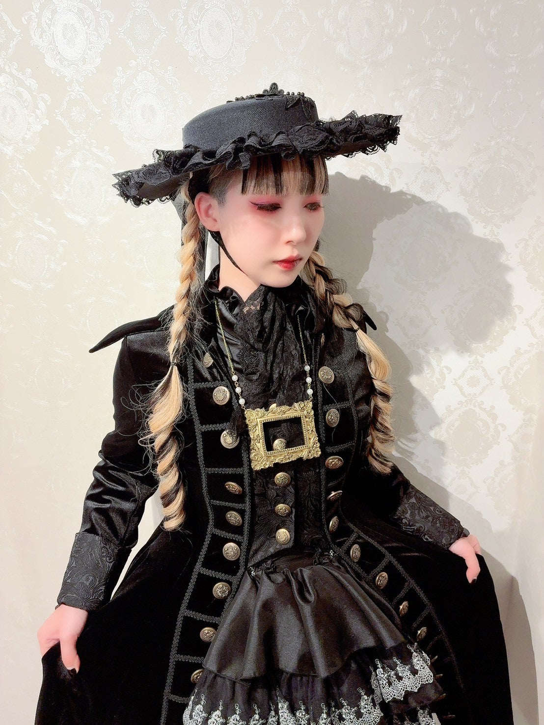 【ATELIER PIERROT】 Mini Corset Dress (シルバーレースver) ホワイト/ブラック