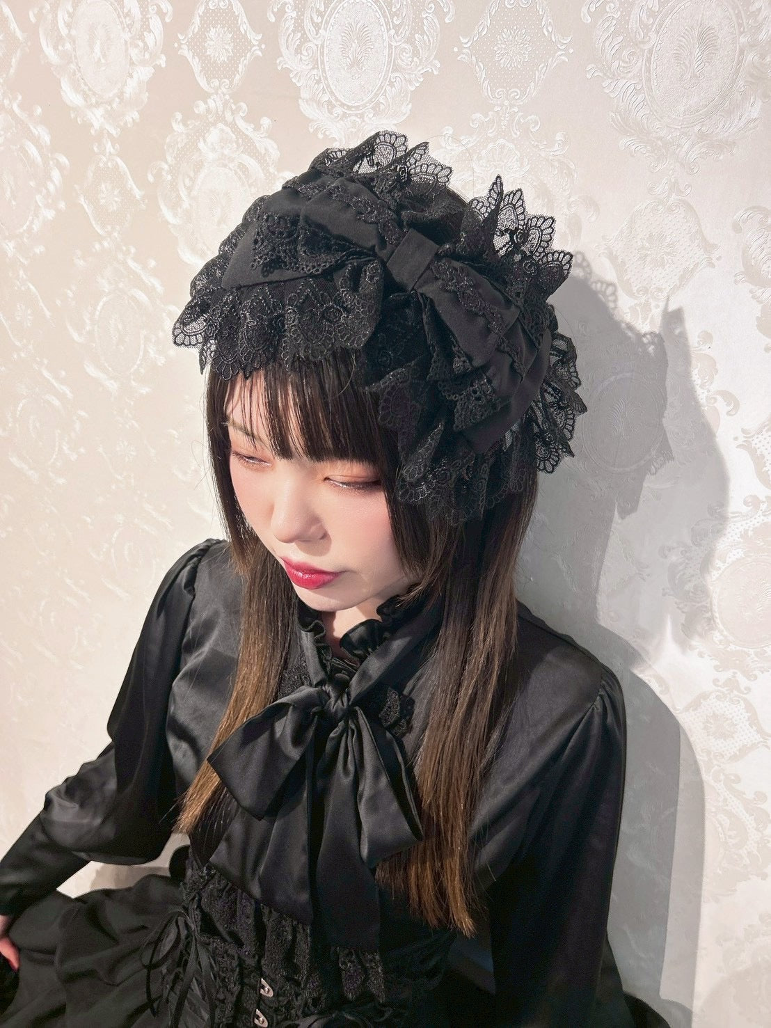 【ATELIER PIERROT】 Classical Duchess Ribbon Blouse ホワイト/ボルドー/ネイビー/ブラック