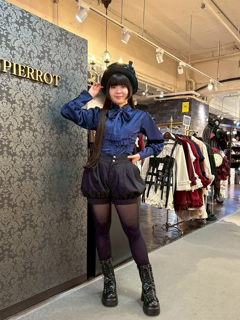 【ATELIER PIERROT】 Classical Duchess Ribbon Blouse ホワイト/ボルドー/ネイビー/ブラック