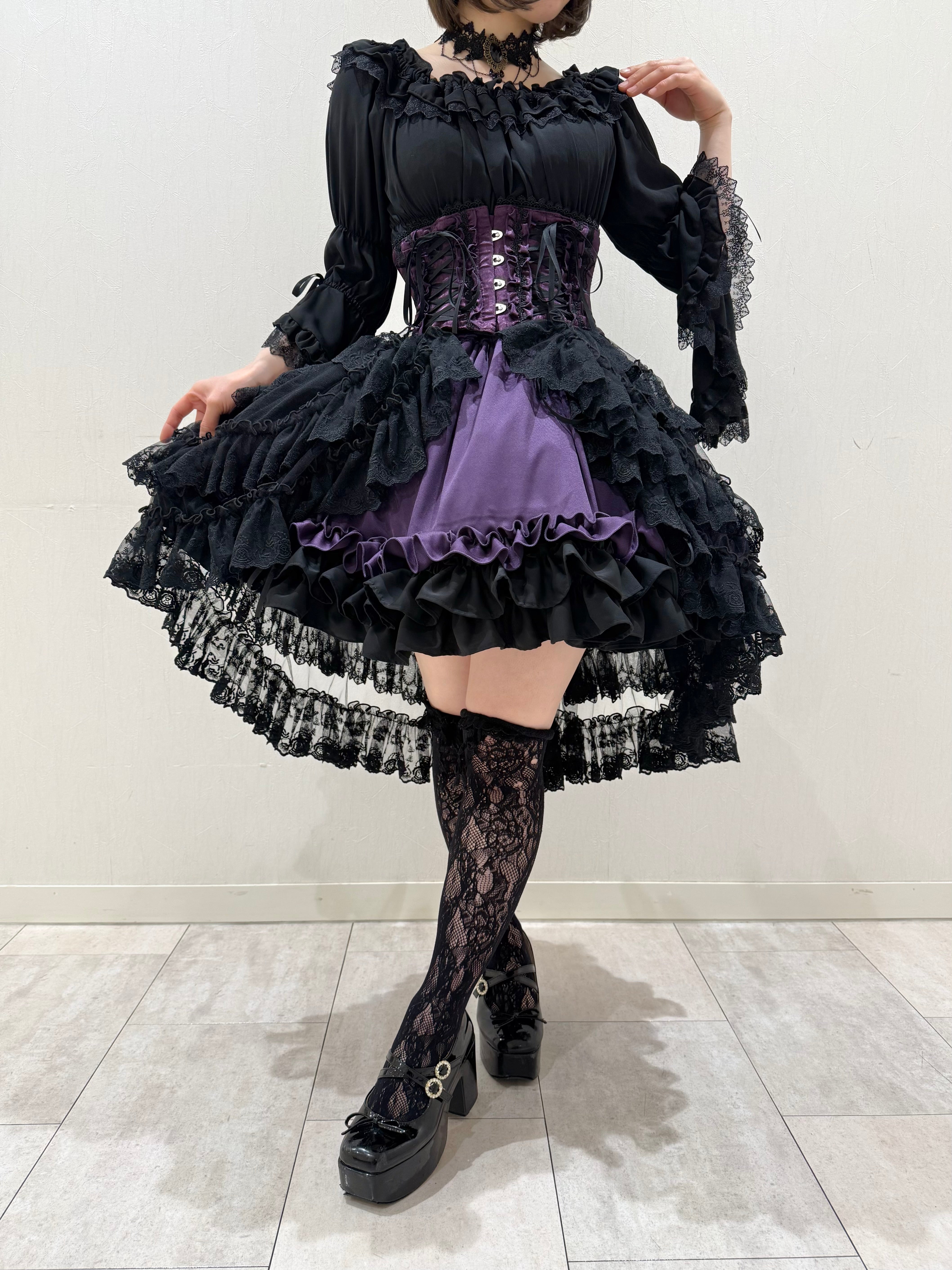 【Vallée lys】ヴァレリス ★ご予約受付中★ Mirage Veil Overskirt ホワイト/ブラック