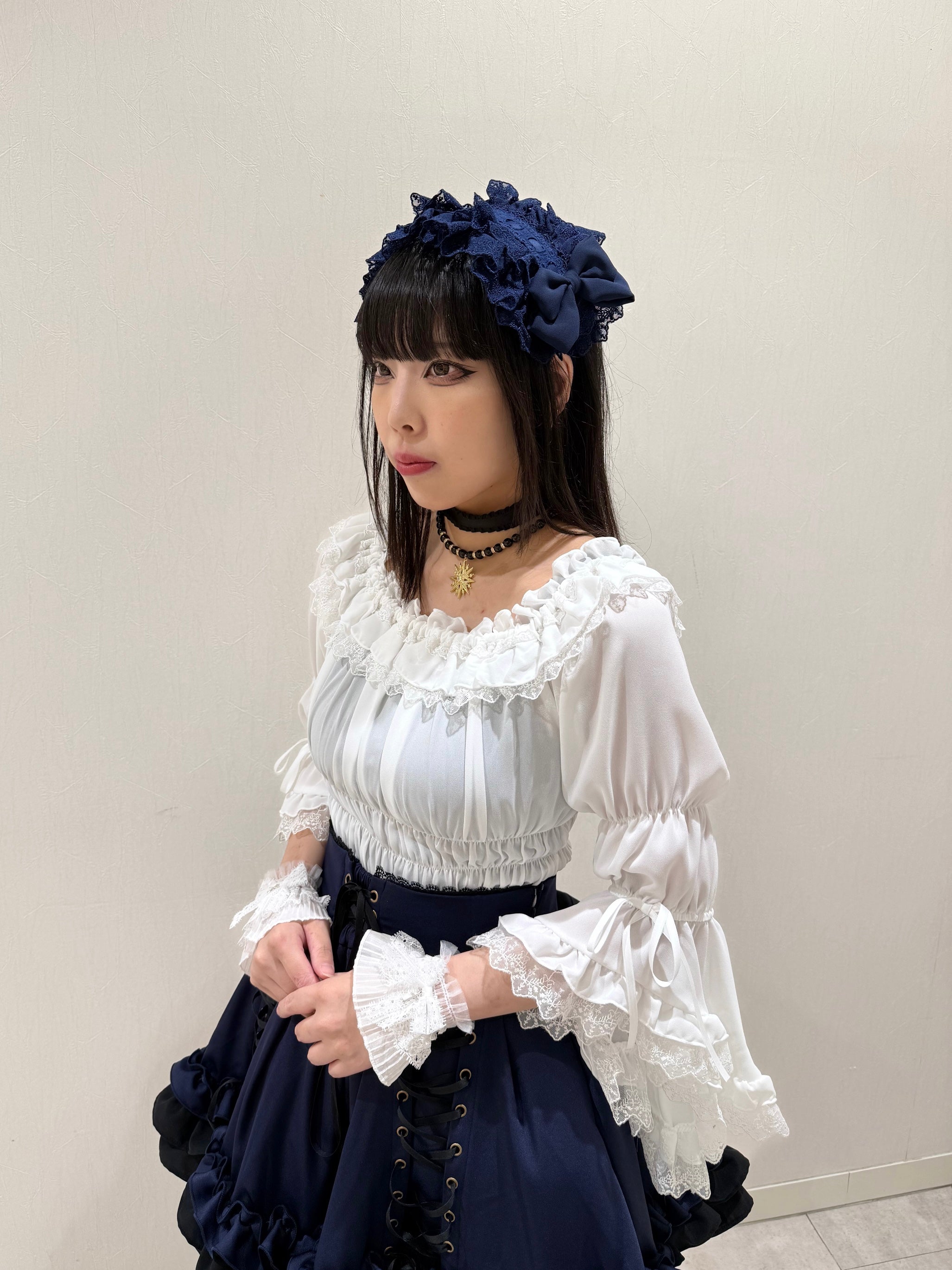 【ATELIER PIERROT】 Adenophora Lace-Up Skirt ホワイト/新色ボルドー/パープル×ブラック/新色ネイビー/ブラック×ホワイト/ブラック★ダブルポイントフェア対象商品6月14日(日)まで★