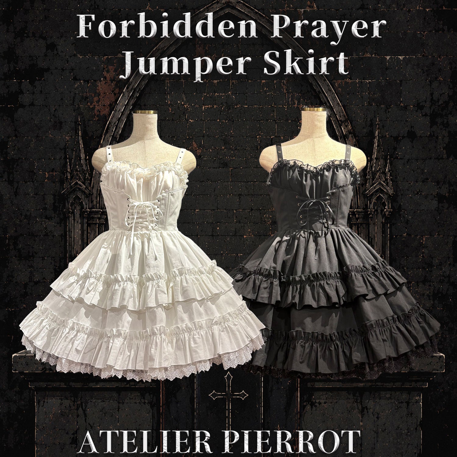 【ATELIER PIERROT】 ★ご予約受付中★ Forbidden Prayer Jumper Skirt ホワイト/ブラック