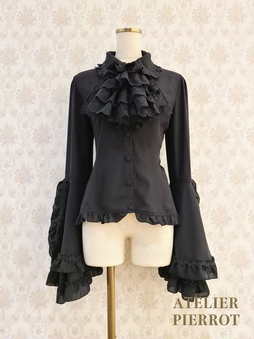 【ATELIER PIERROT工作室小丑Louise Jabot Blouse白/紫/黑