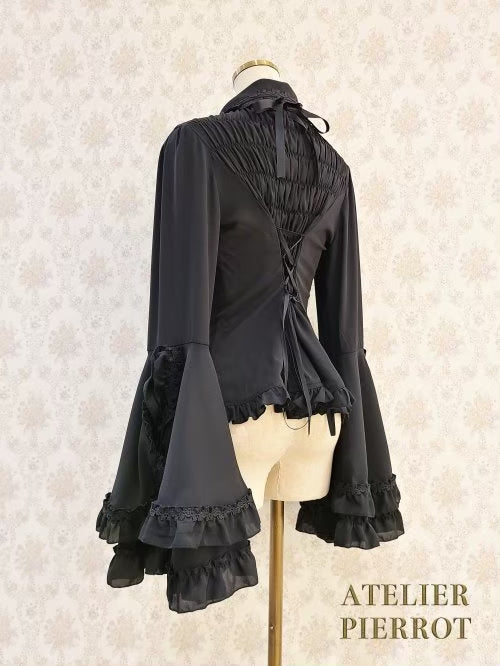 【ATELIER PIERROT工作室小丑Louise Jabot Blouse白/紫/黑