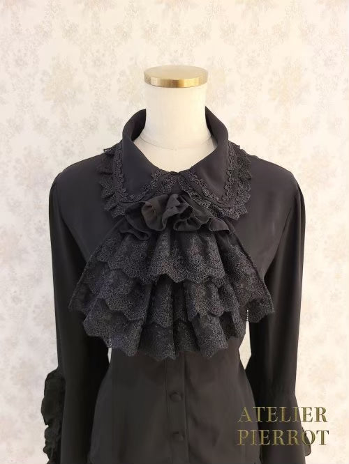 【ATELIER PIERROT工作室小丑Louise Jabot Blouse白/紫/黑