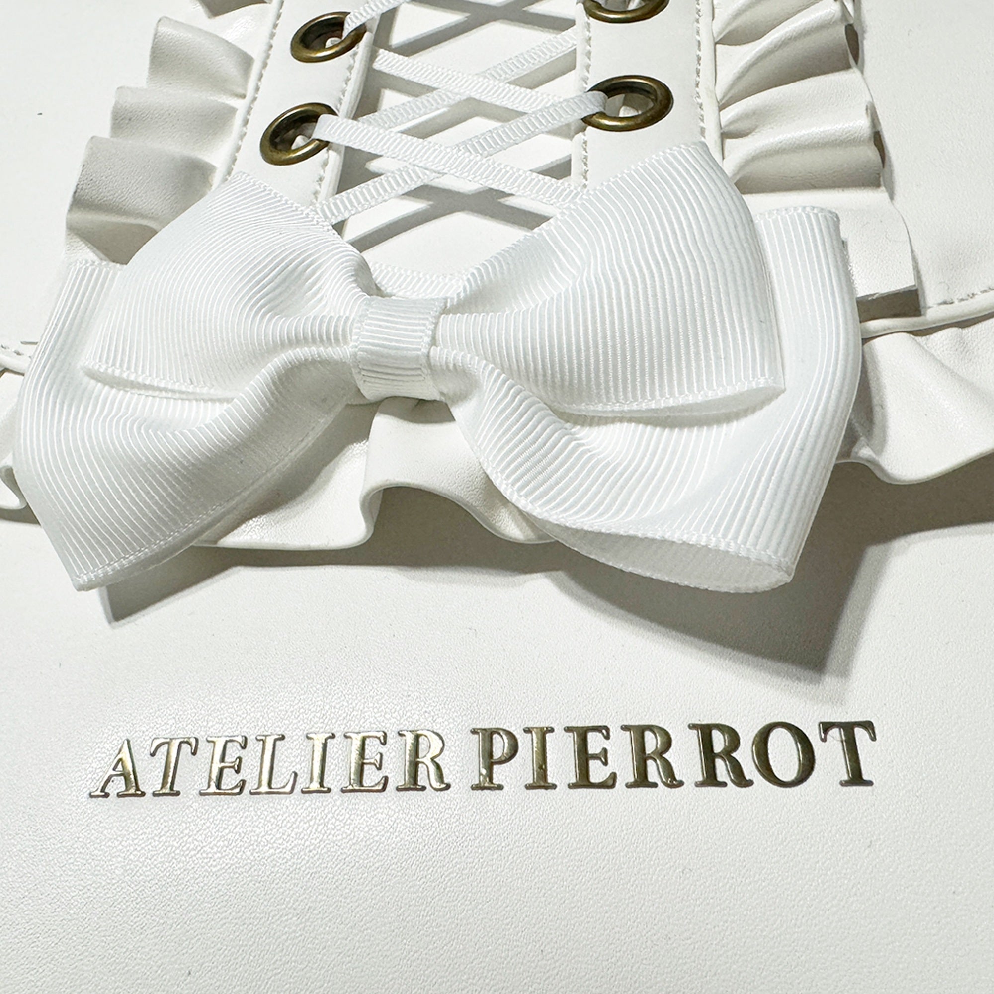 【ATELIER PIERROTEnchanted Corset Bag White/Bordeaux/Black