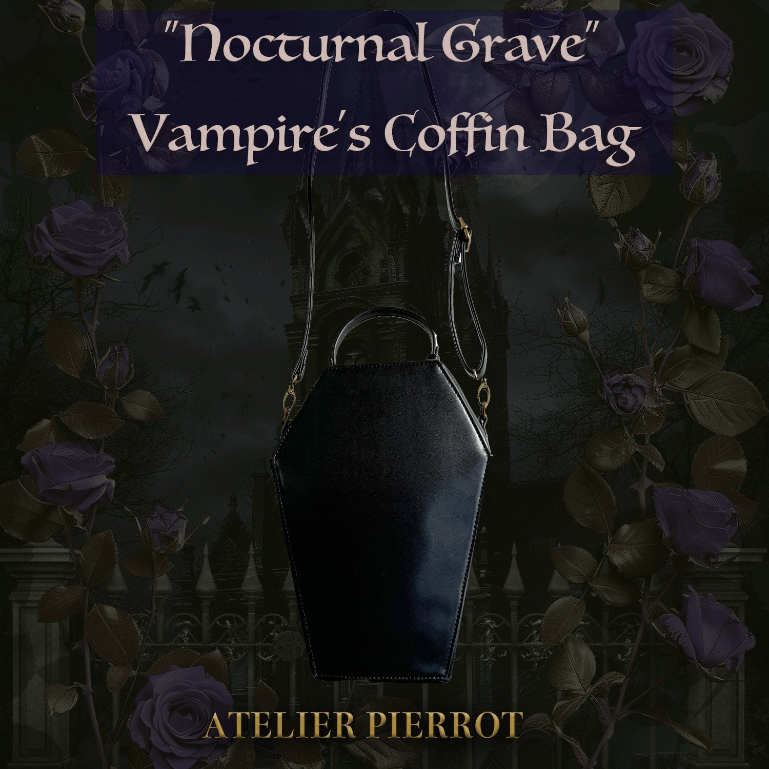 【ATELIER PIERROT“Nocturnal Grave”Vampire's Coffin Bag Bordeaux/Navy/Black