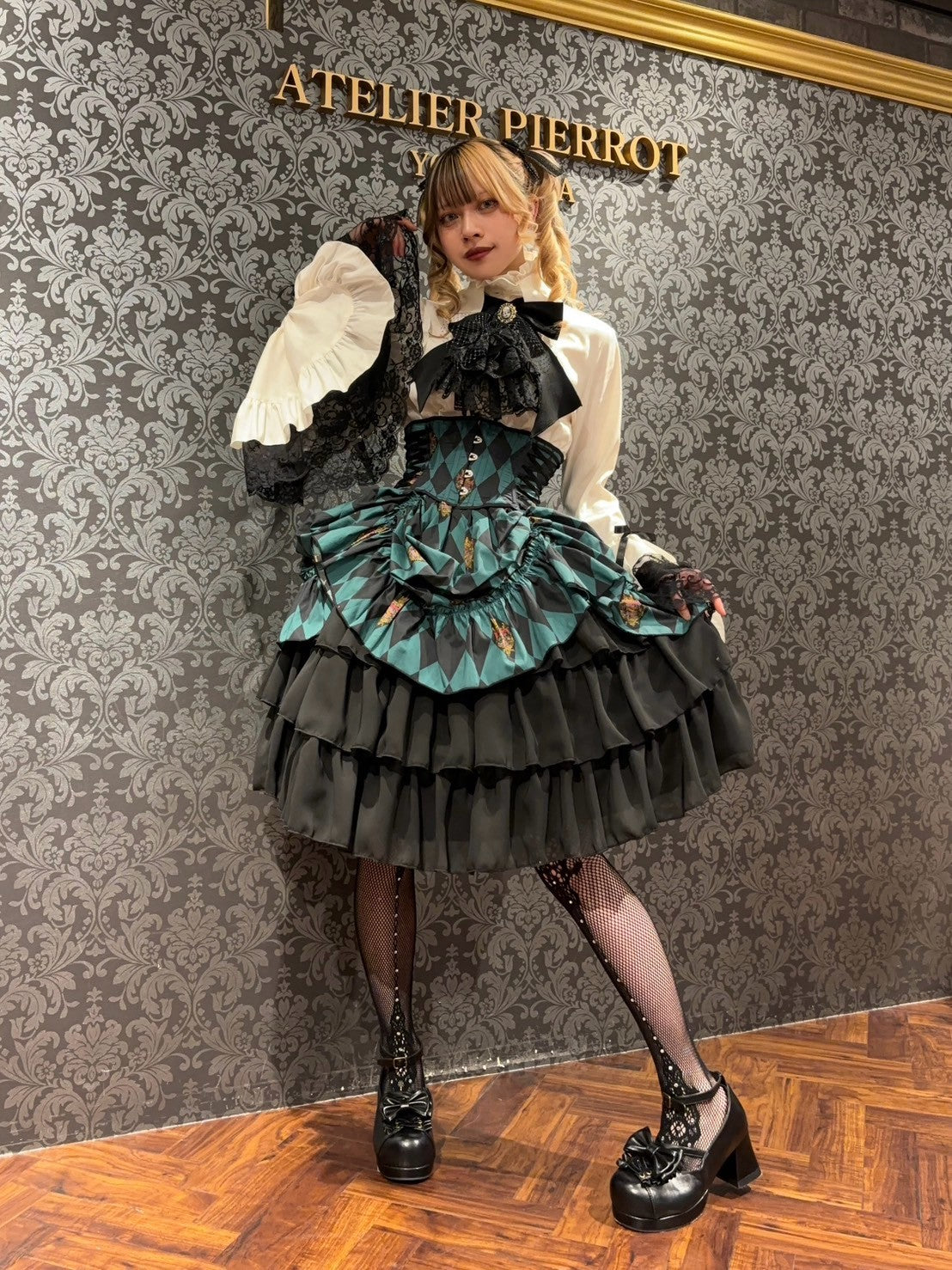 【ATELIER PIERROT】 "Diamond Circus" Corset 白×黒/ワイン/パープル/グリーン