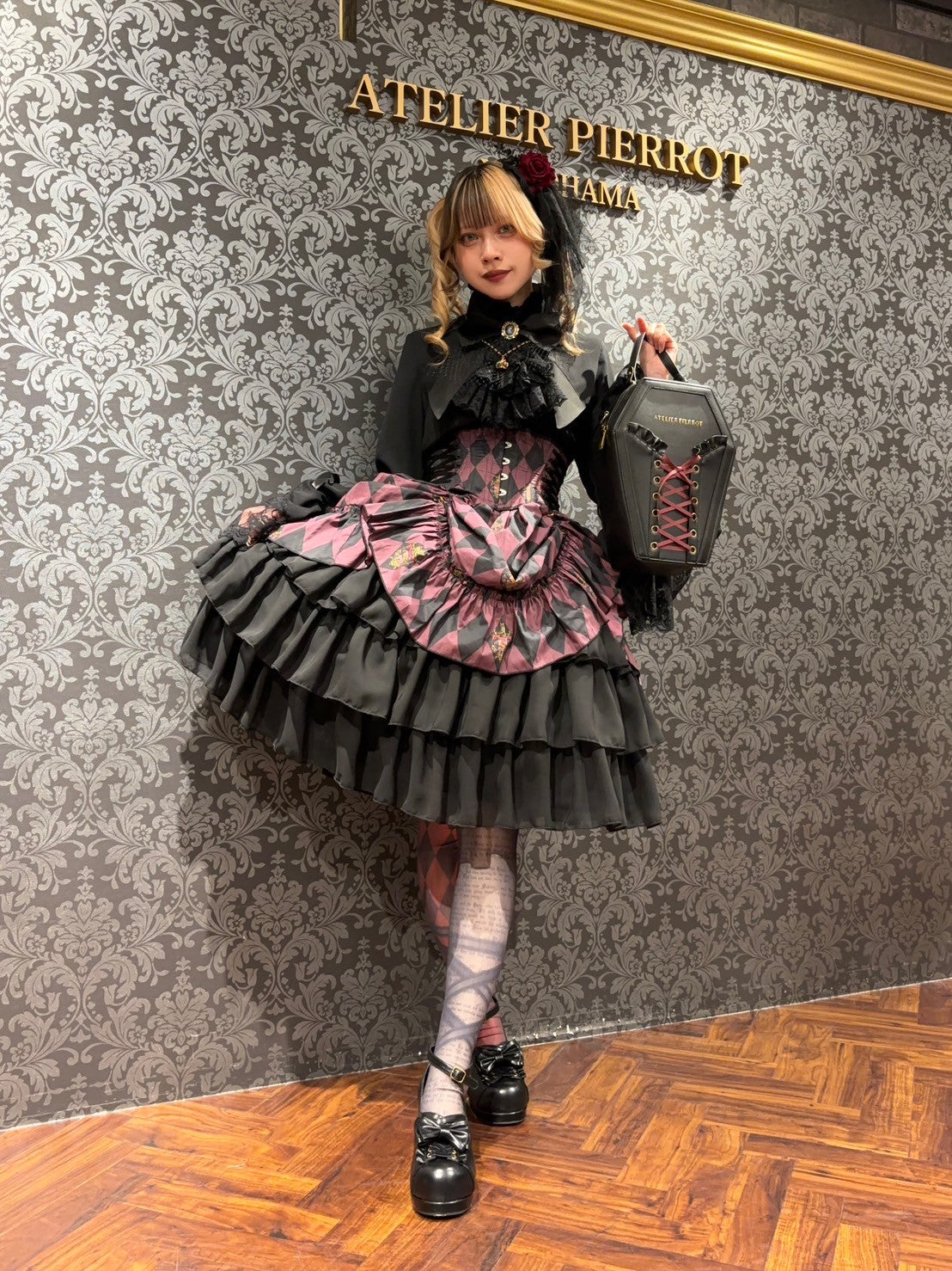【ATELIER PIERROT】 "Diamond Circus" Corset 白×黒/ワイン/パープル/グリーン