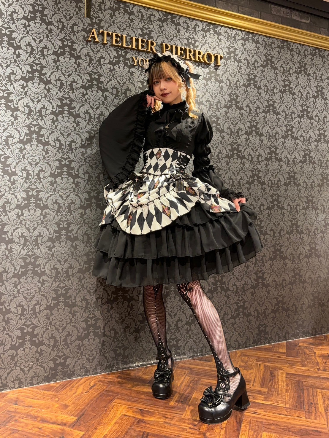 【ATELIER PIERROT】 "Diamond Circus" Corset 白×黒/ワイン/パープル/グリーン