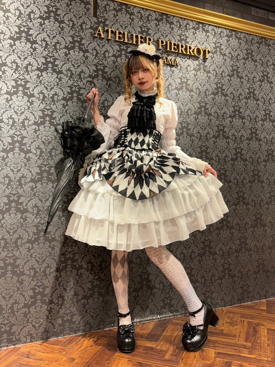 【ATELIER PIERROT】 "Diamond Circus" Corset 白×黒/ワイン/パープル/グリーン