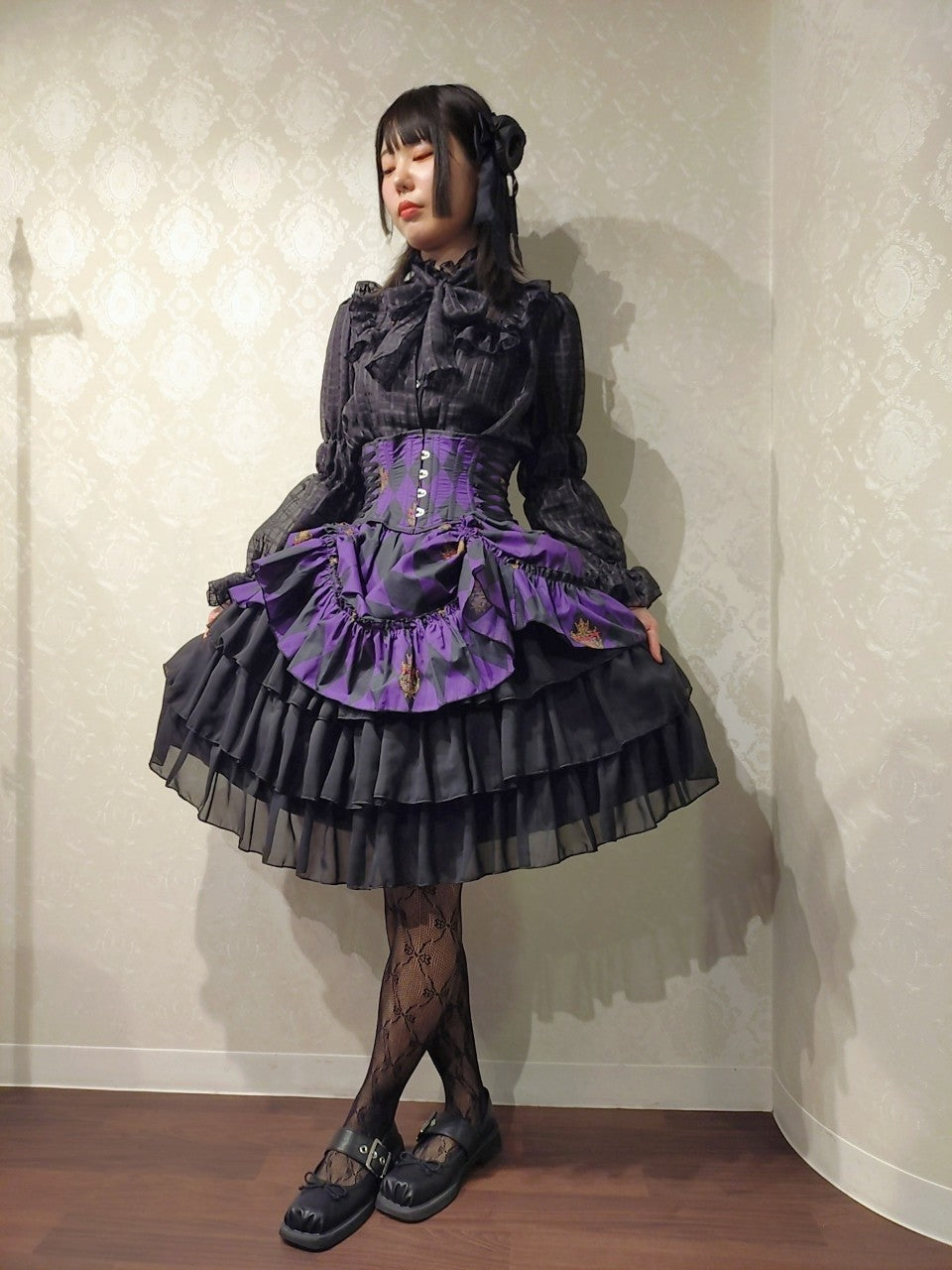 【ATELIER PIERROT】 "Diamond Circus" Corset 白×黒/ワイン/パープル/グリーン