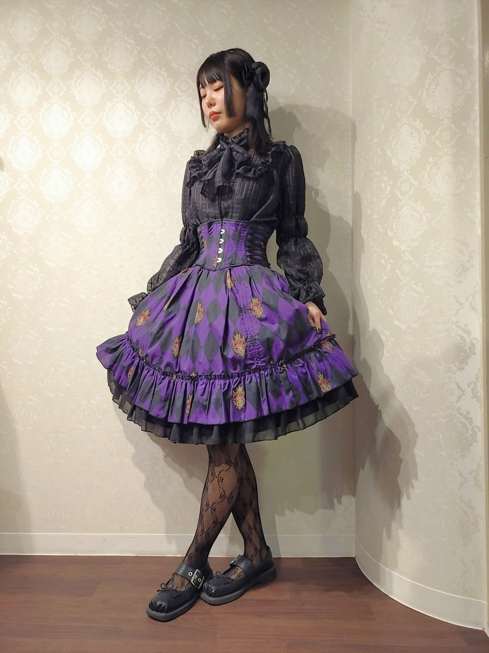 【ATELIER PIERROT】 "Diamond Circus" Corset 白×黒/ワイン/パープル/グリーン