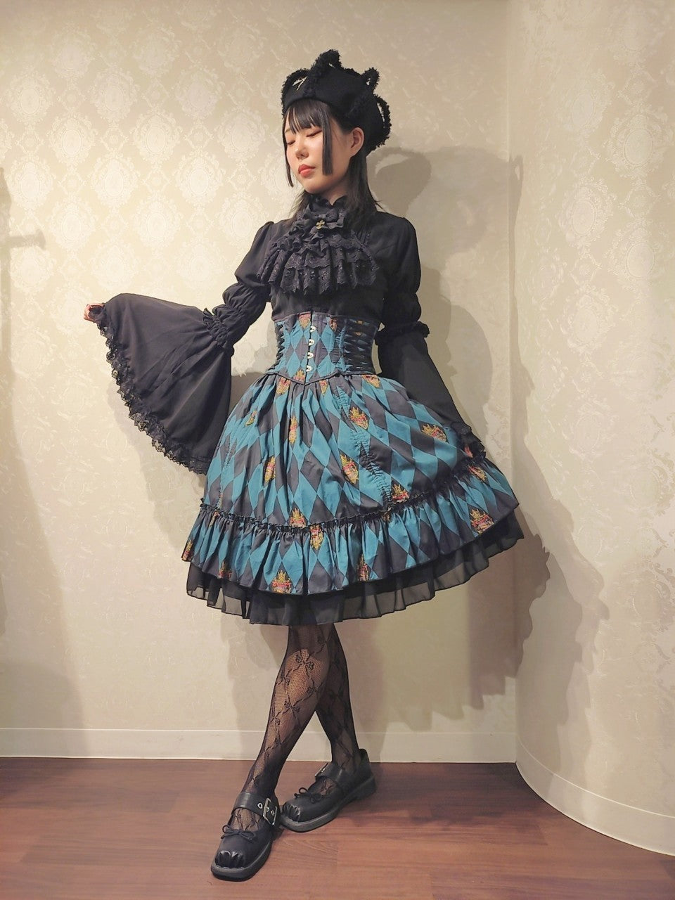 【ATELIER PIERROT】 "Diamond Circus" Corset 白×黒/ワイン/パープル/グリーン