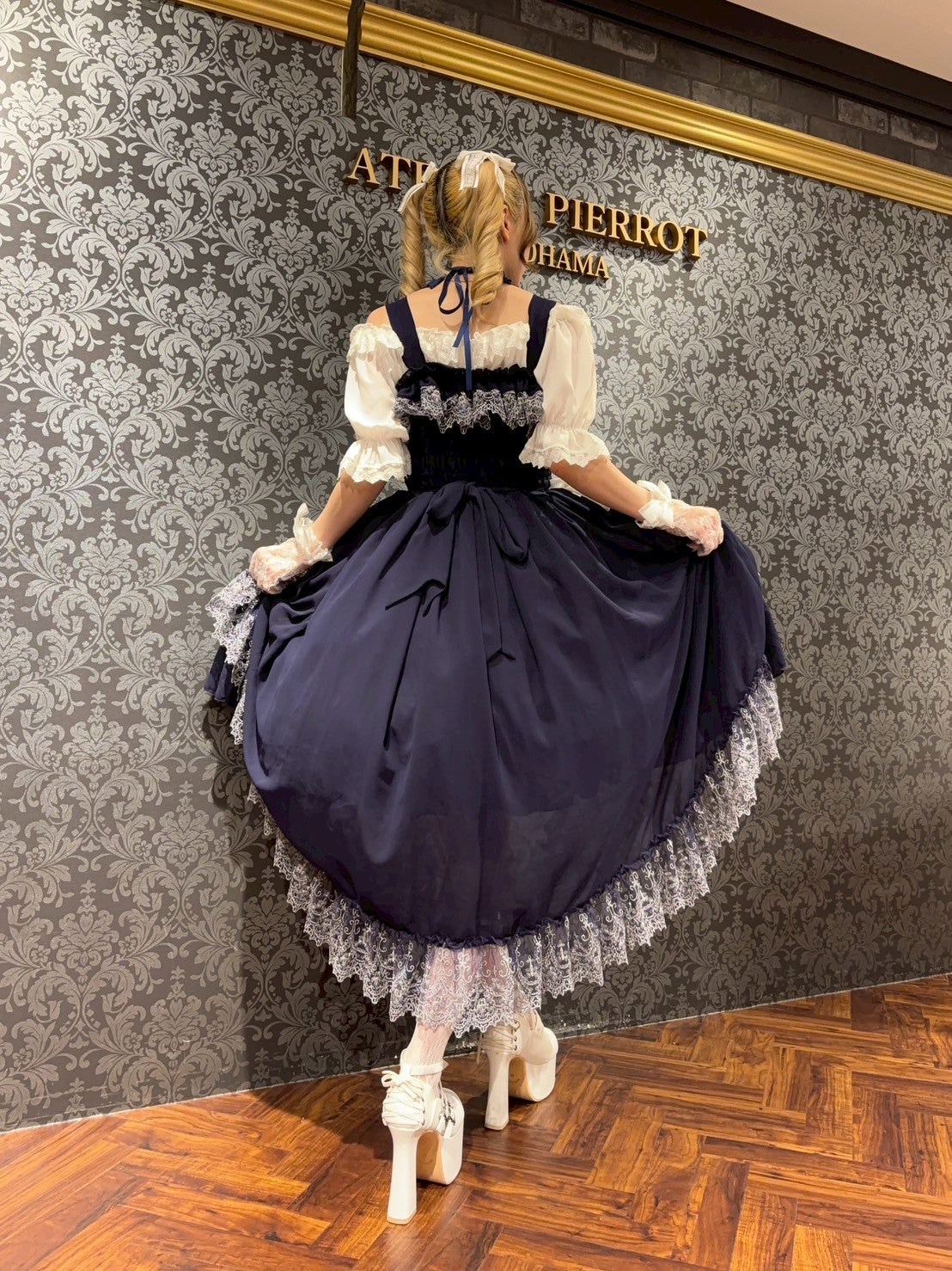 【ATELIER PIERROT】 Celestial Veil JSK White/Bordeaux/Purple/Navy/Black Size1/Size2