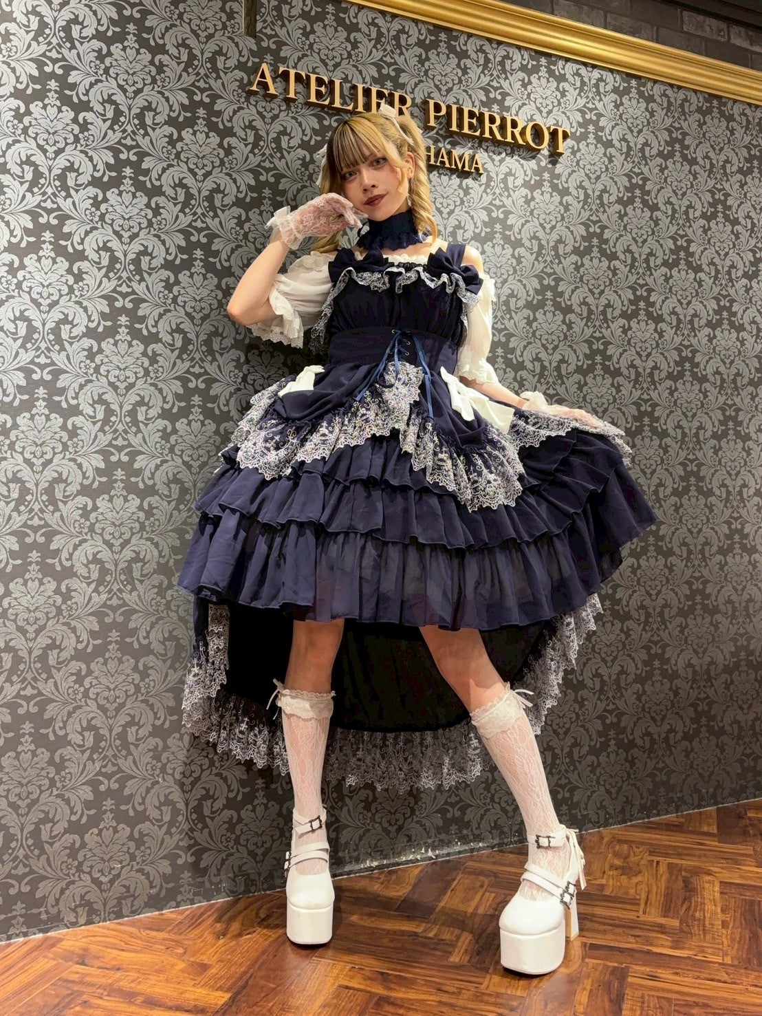 【ATELIER PIERROT】 Celestial Veil JSK White/Bordeaux/Purple/Navy/Black Size1/Size2