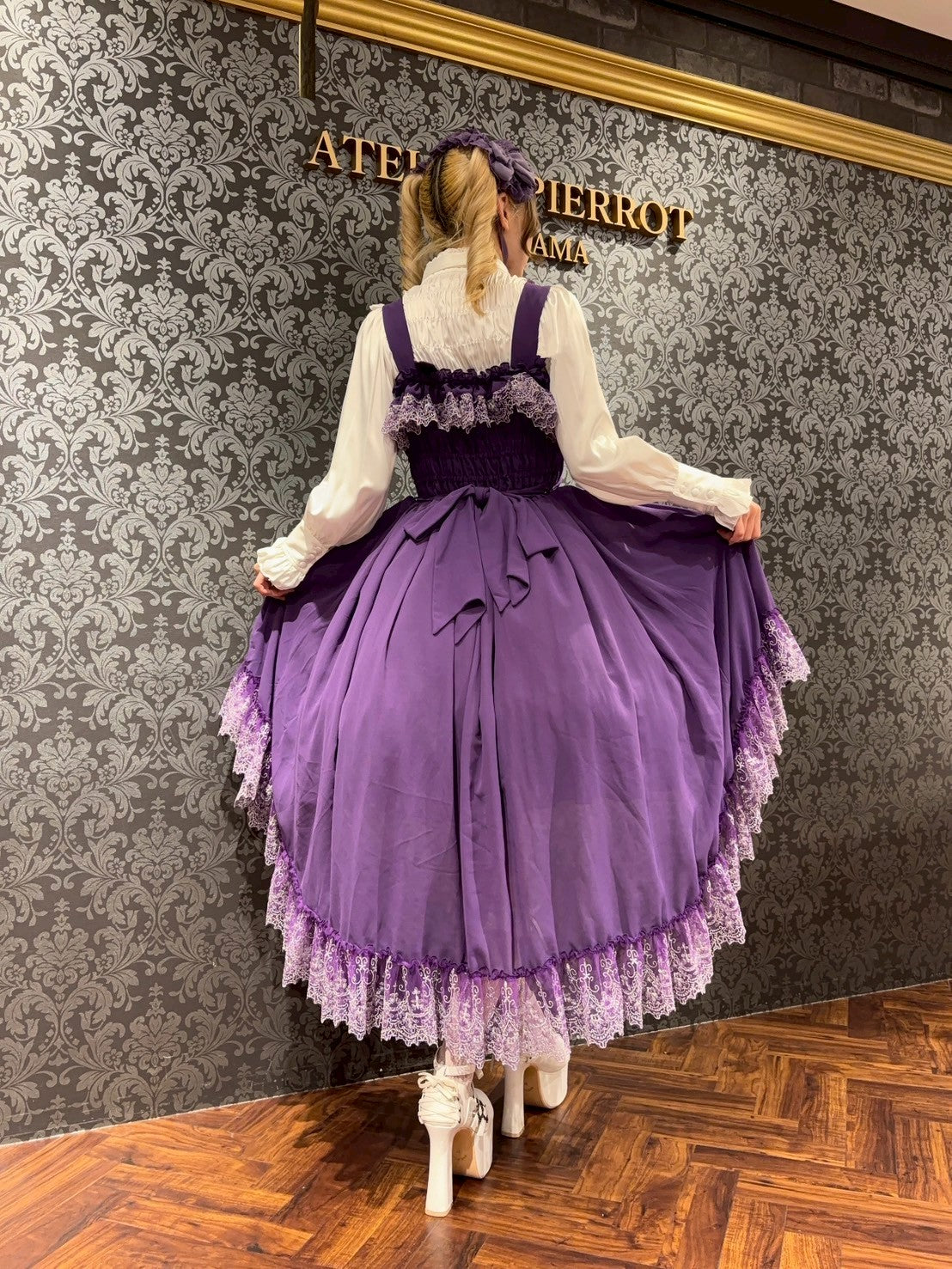 【ATELIER PIERROT】 Celestial Veil JSK White/Bordeaux/Purple/Navy/Black Size1/Size2