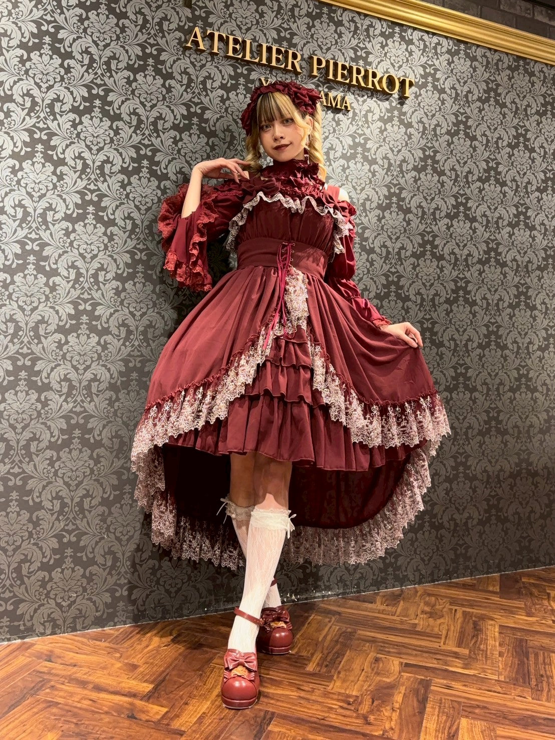 【ATELIER PIERROT】 Celestial Veil JSK White/Bordeaux/Purple/Navy/Black Size1/Size2