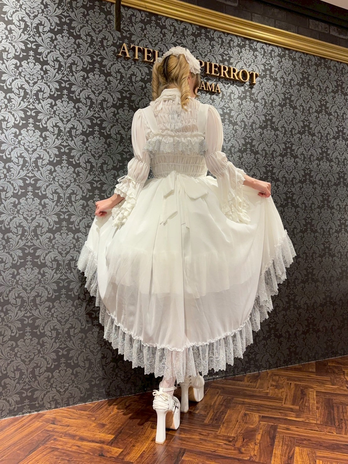 【ATELIER PIERROT】 Celestial Veil JSK White/Bordeaux/Purple/Navy/Black Size1/Size2