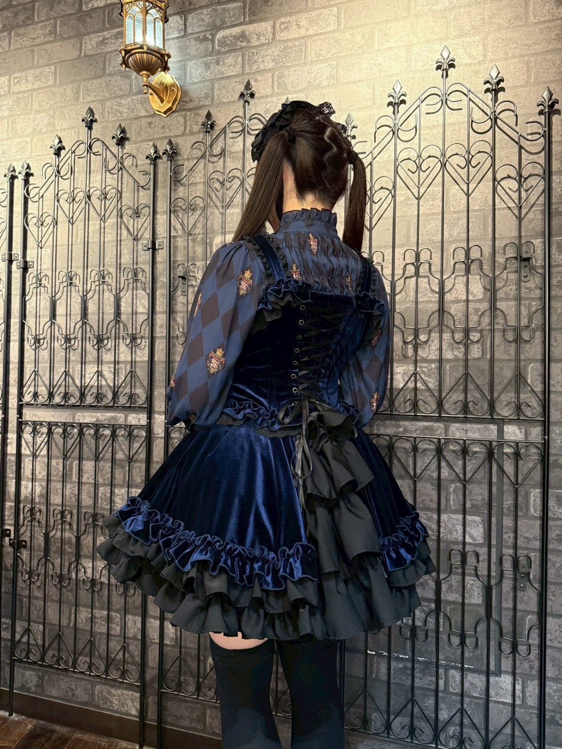 【ATELIER PIERROTAdenophora 레이스 업 Camisole Bordeaux/Navy/Black★10 월 초에서 중순까지 출시 될 예정입니다★