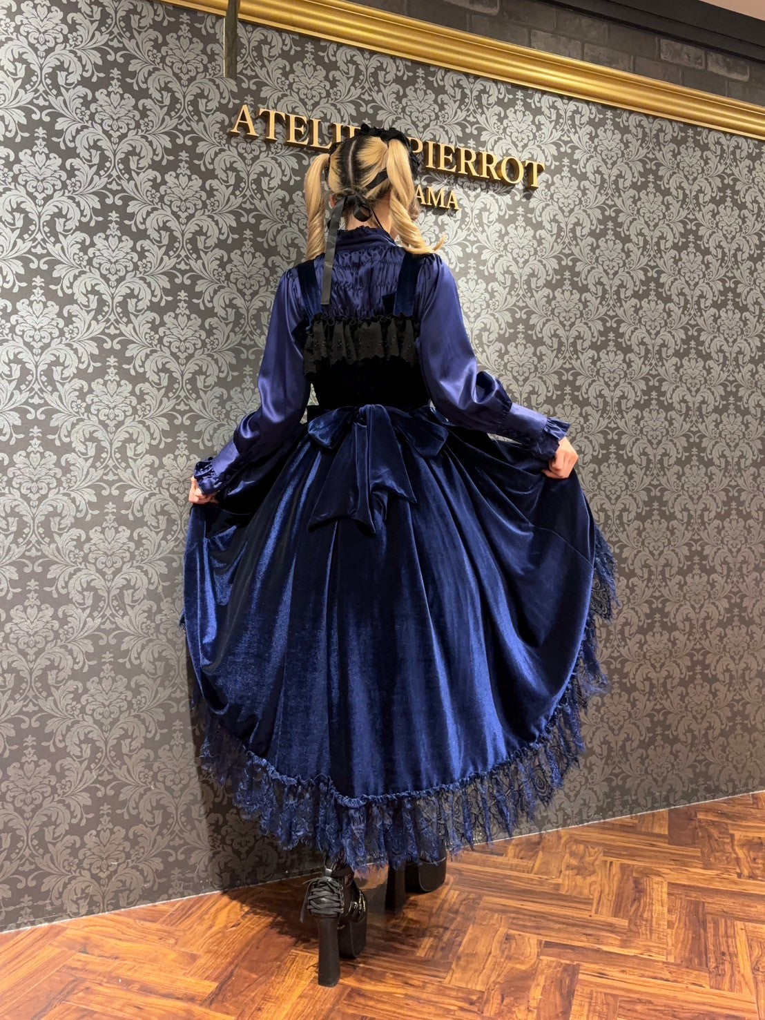 【ATELIER PIERROT】 Adenophora Jumper Skirt ボルドー/ネイビー/ブラック