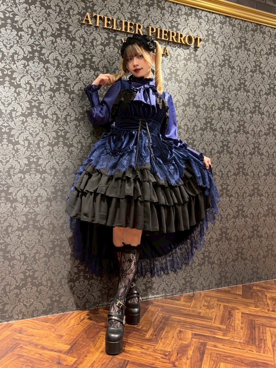 【ATELIER PIERROT】 Adenophora Jumper Skirt ボルドー/ネイビー/ブラック