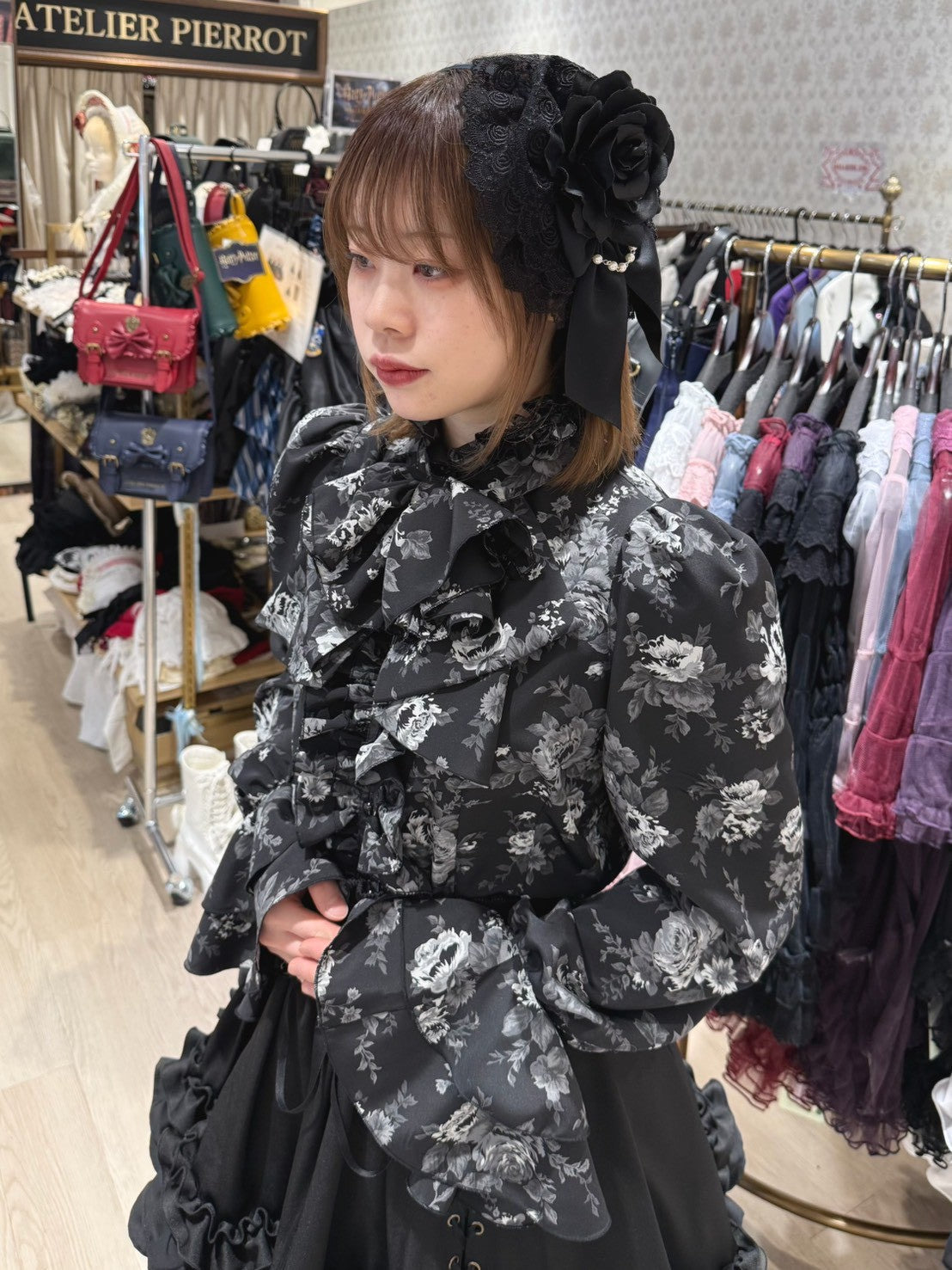 【ATELIER PIERROT】 Adenophora Lace-Up Skirt ホワイト/新色ボルドー/パープル×ブラック/新色ネイビー/ブラック×ホワイト/ブラック★ダブルポイントフェア対象商品6月14日(日)まで★