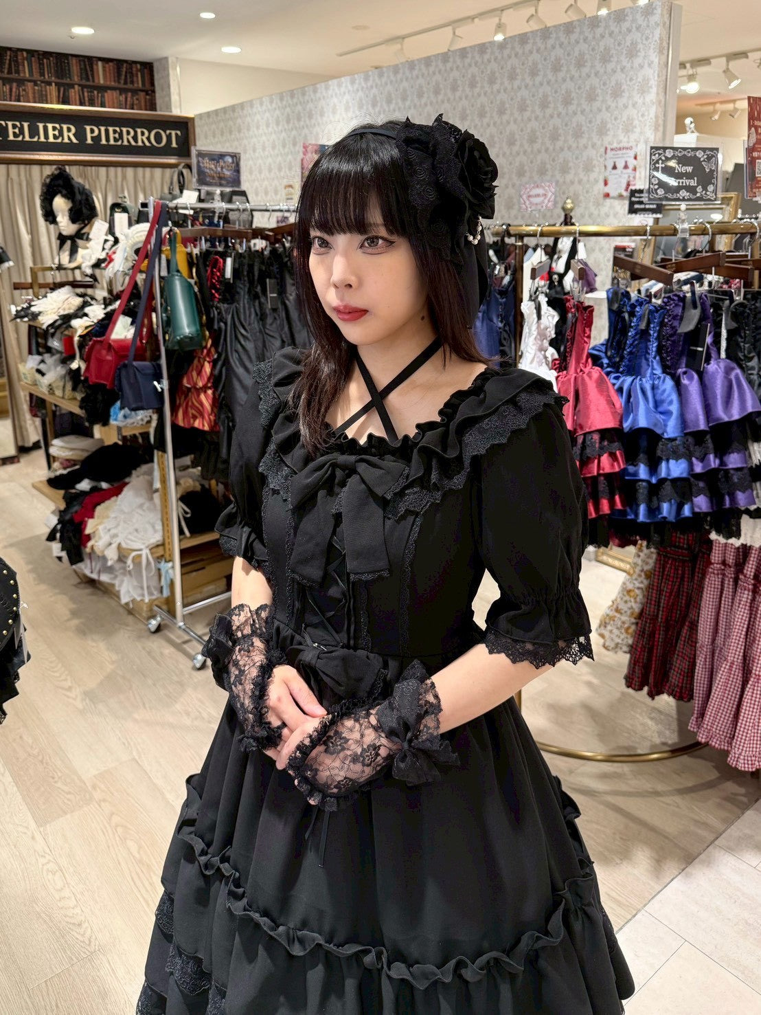 【ATELIER PIERROT】 Aveline Mimore Dress ホワイト/ラベンダー/ネイビー/ブラック★ダブルポイントフェア対象商品6月14日(日)まで★