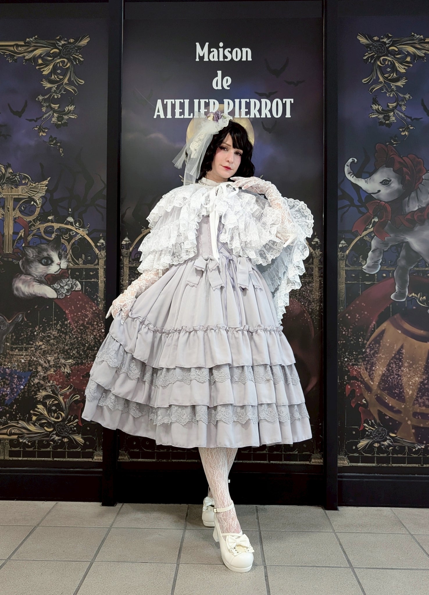 【Vallée lys】ヴァレリス ★ご予約受付中★ Mirage Veil Overskirt ホワイト/ブラック