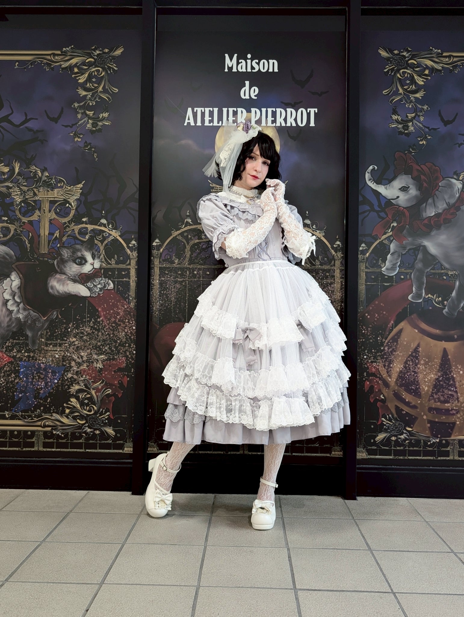 【Vallée lys】ヴァレリス ★ご予約受付中★ Mirage Veil Overskirt ホワイト/ブラック