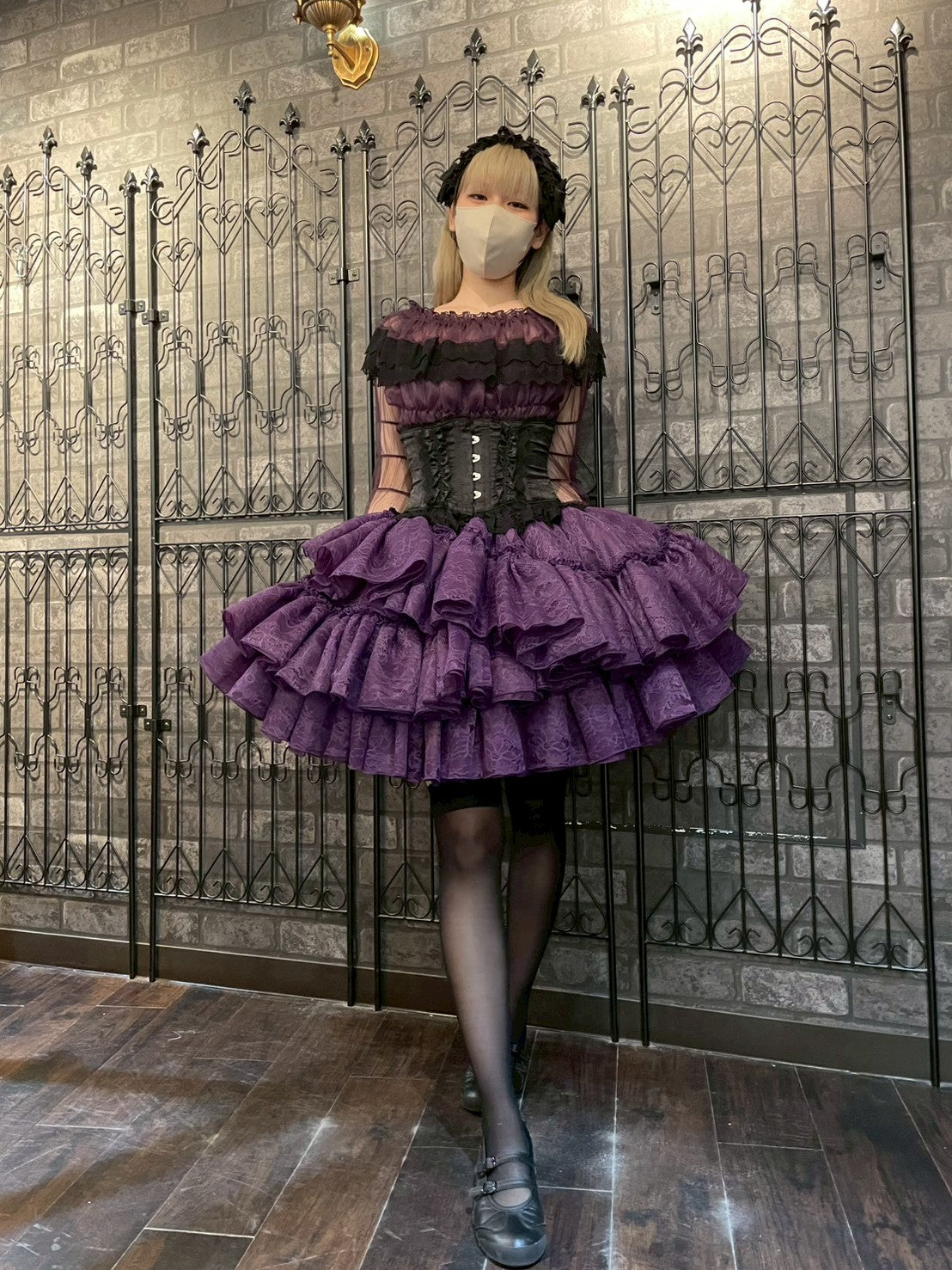 【Vallée lys】 발레리스 Petale Voile SkirtWhite/Pink/신색Bordeaux/신색Purple/Black