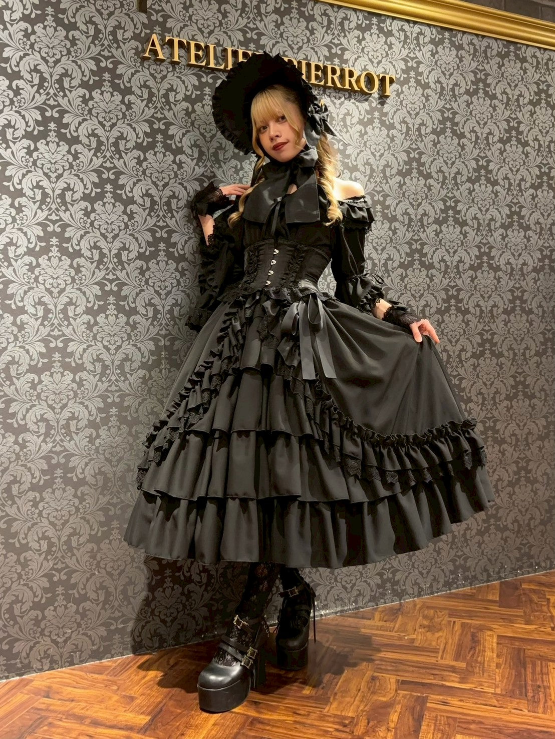 【ATELIER PIERROT】 ★Ahora aceptando reservas★Vestido Nocturno NegroWhite/Marfil/Purple/Navy/Black