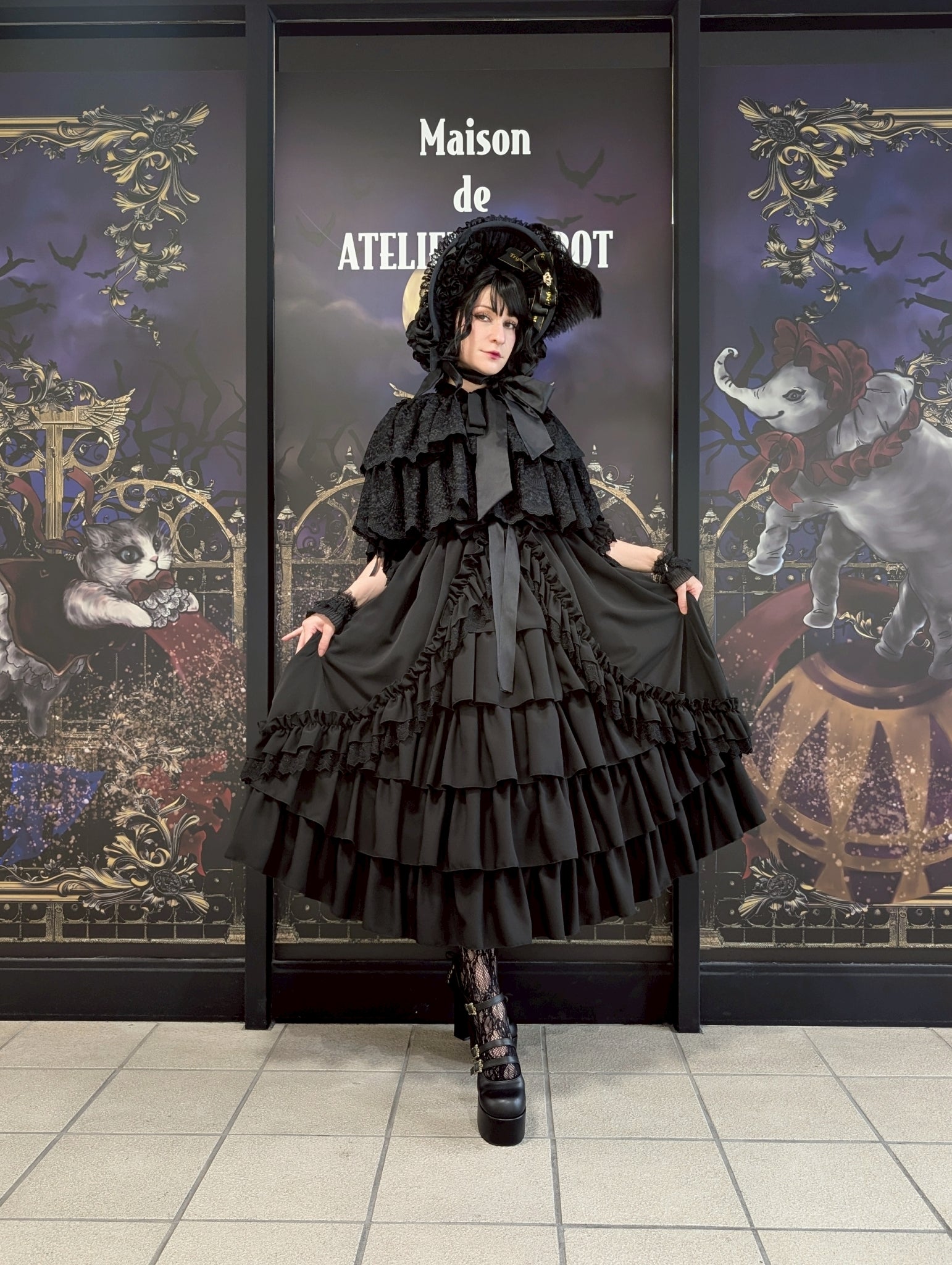 【ATELIER PIERROT】 ★Ahora aceptando reservas★Vestido Nocturno NegroWhite/Marfil/Purple/Navy/Black