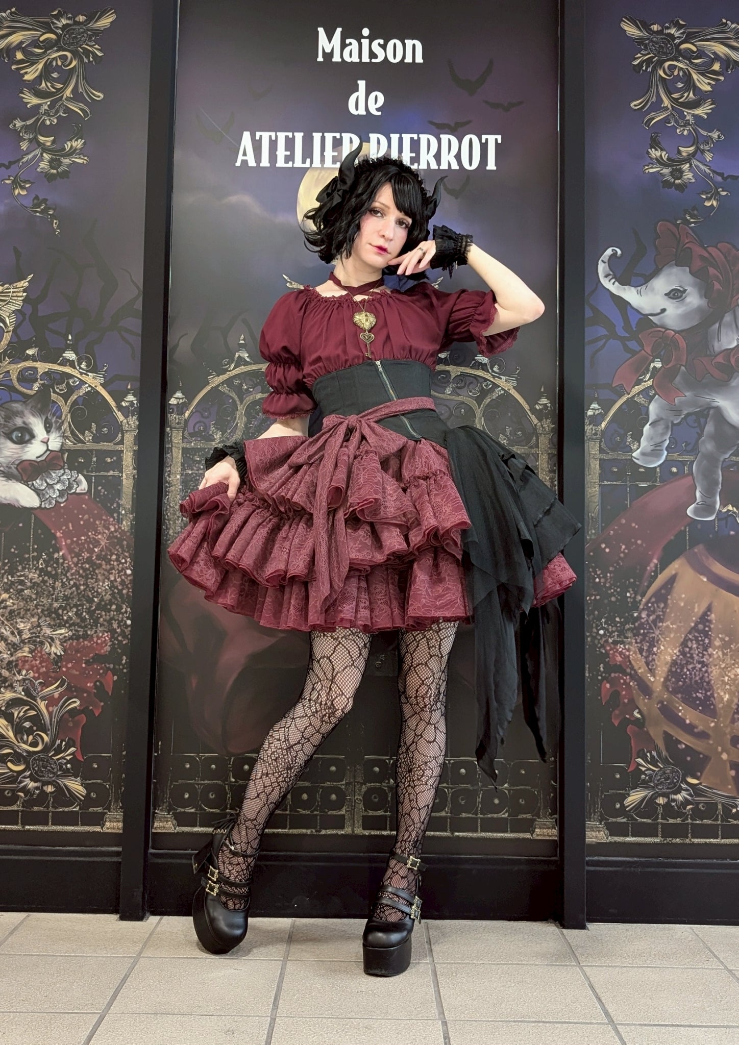 【Vallée lys】 발레리스 Petale Voile SkirtWhite/Pink/신색Bordeaux/신색Purple/Black