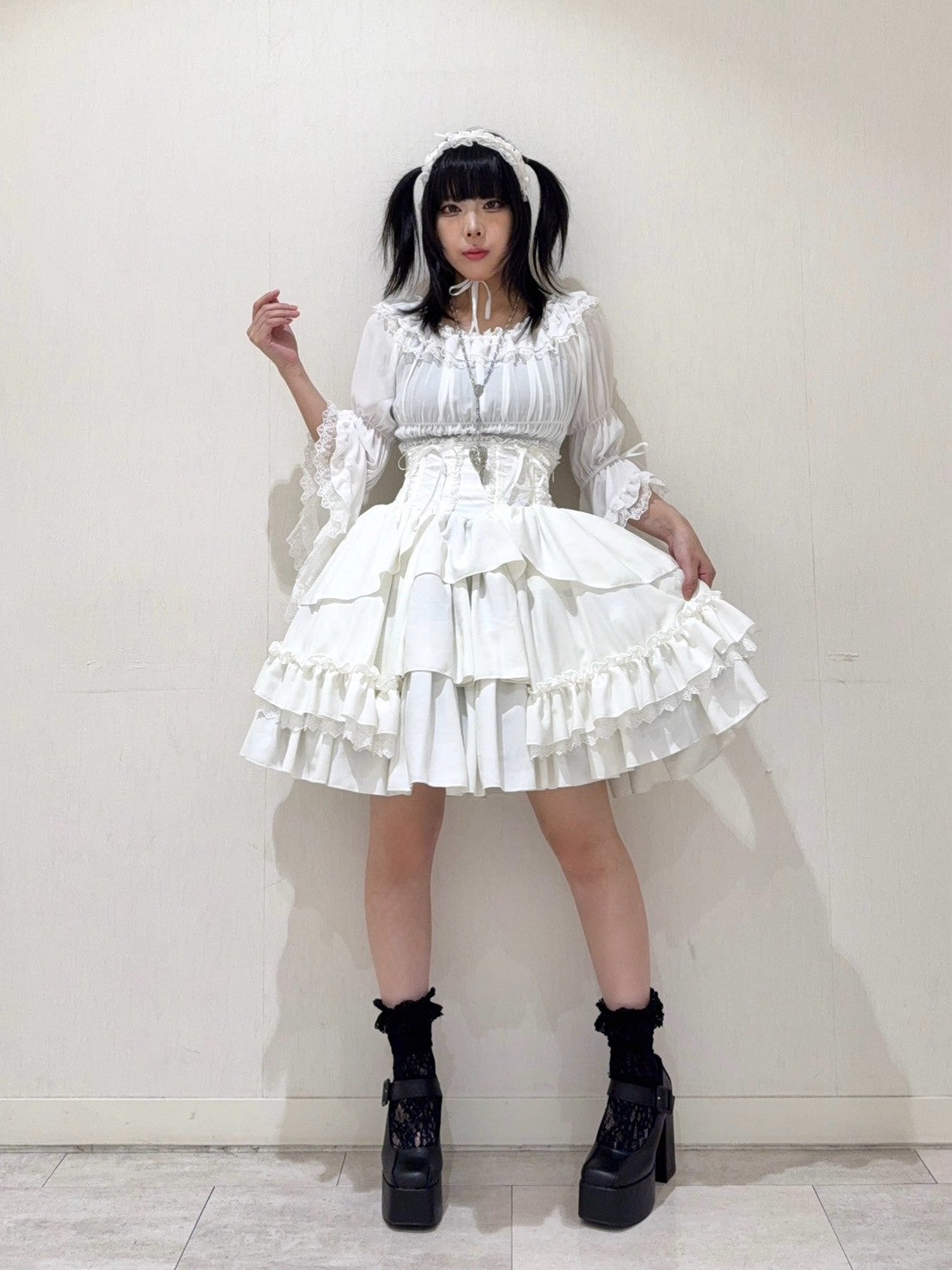 【ATELIER PIERROT】 Eternal Doll Corset Skirt ホワイト/ピンク/ボルドー/パープル/ネイビー/ブラック