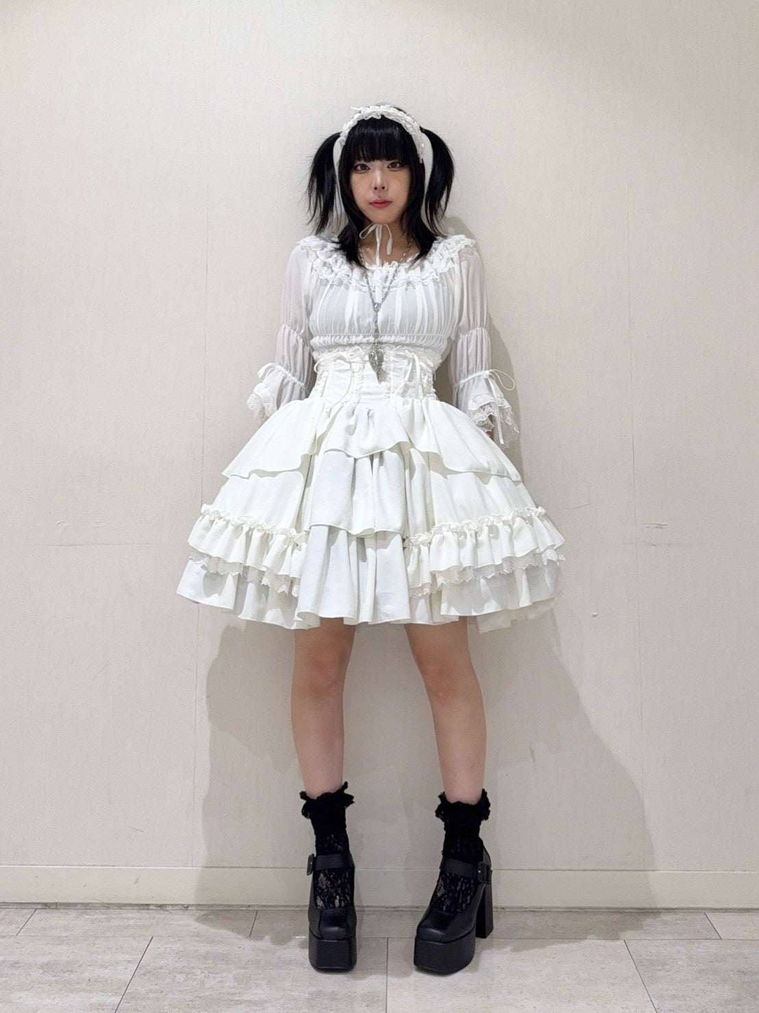 【ATELIER PIERROT】 Eternal Doll Corset Skirt ホワイト/ピンク/ボルドー/パープル/ネイビー/ブラック