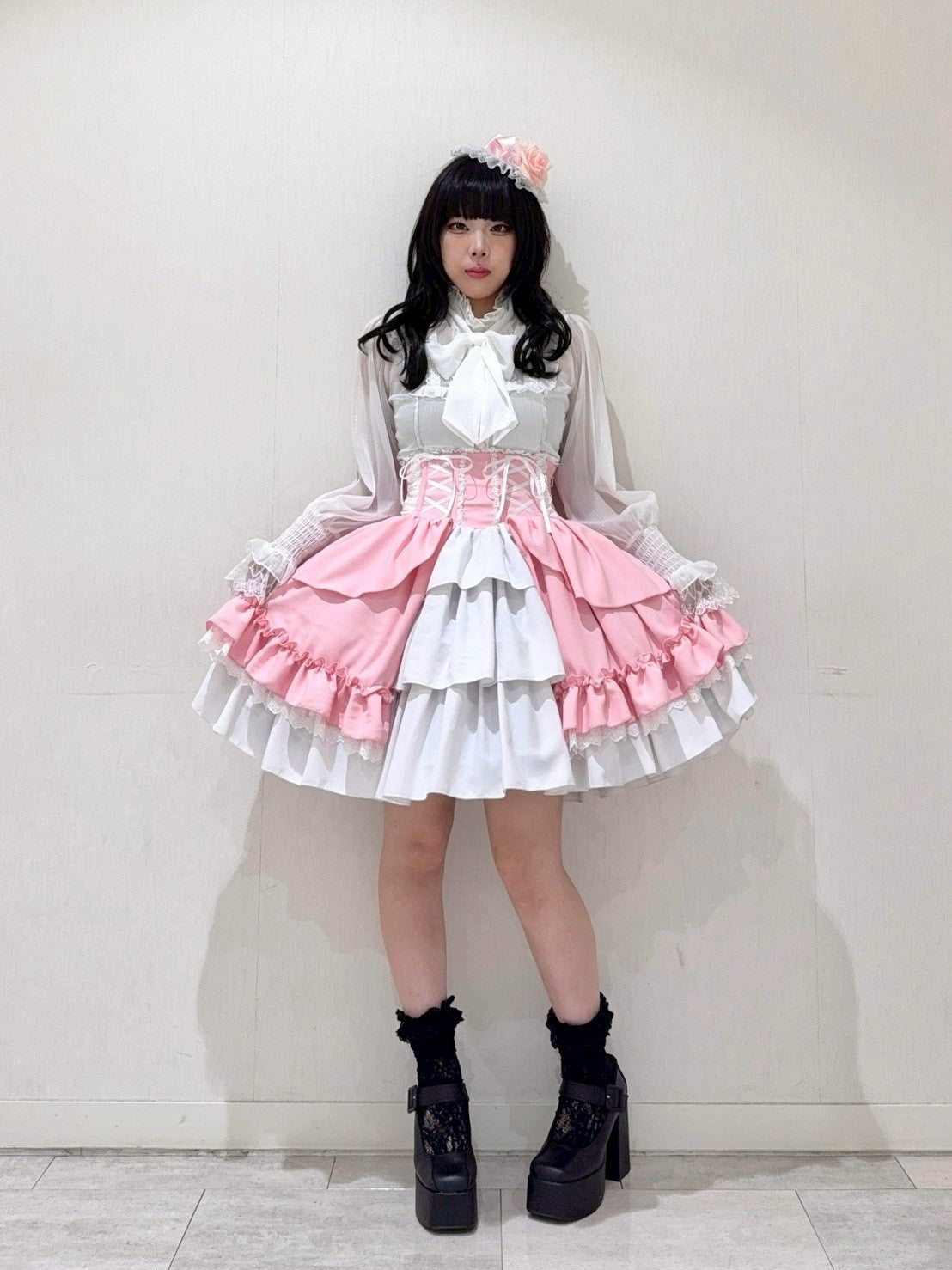 【ATELIER PIERROT】 Eternal Doll Corset Skirt ホワイト/ピンク/ボルドー/パープル/ネイビー/ブラック
