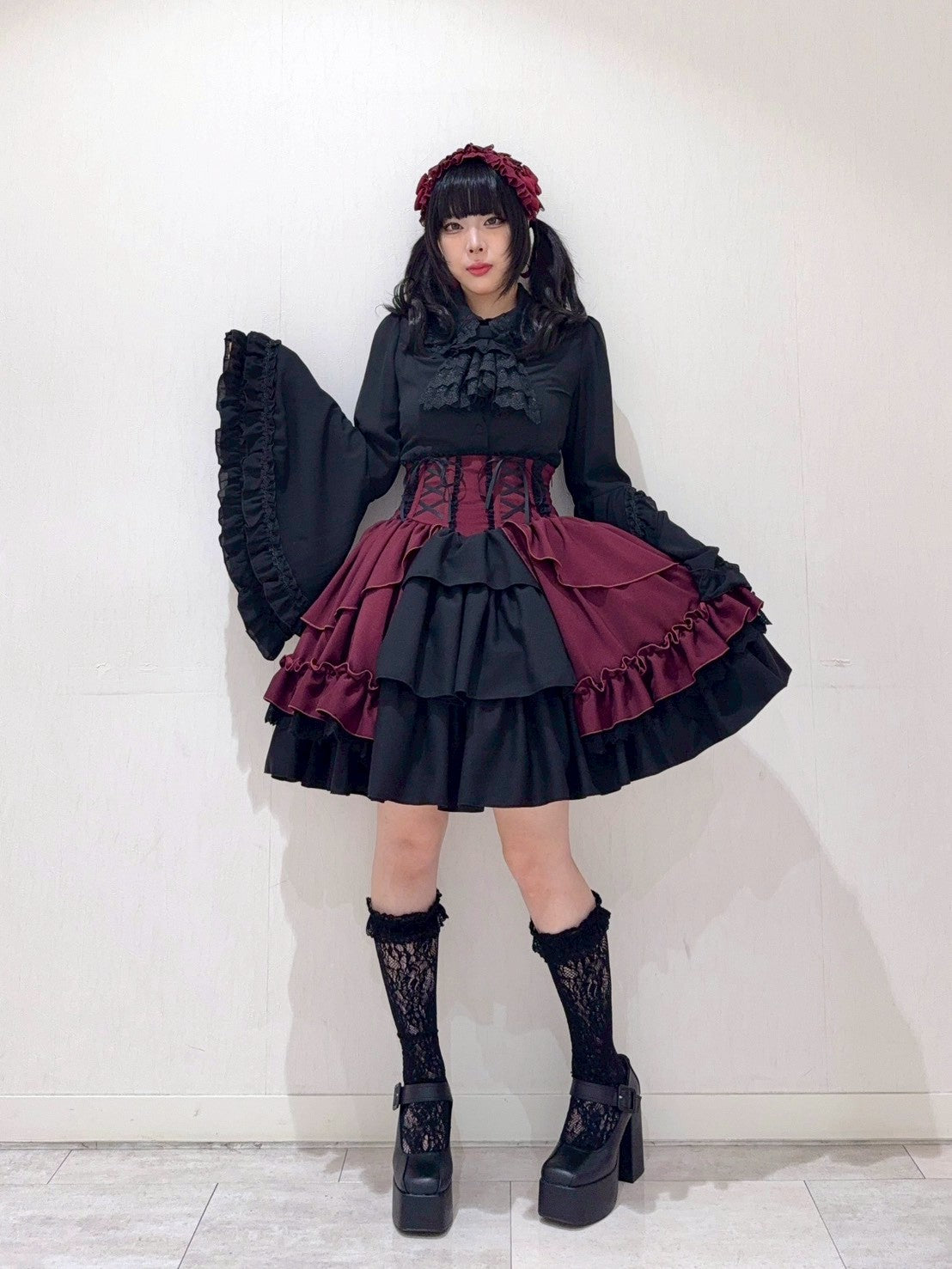 【ATELIER PIERROT】 Eternal Doll Corset Skirt ホワイト/ピンク/ボルドー/パープル/ネイビー/ブラック