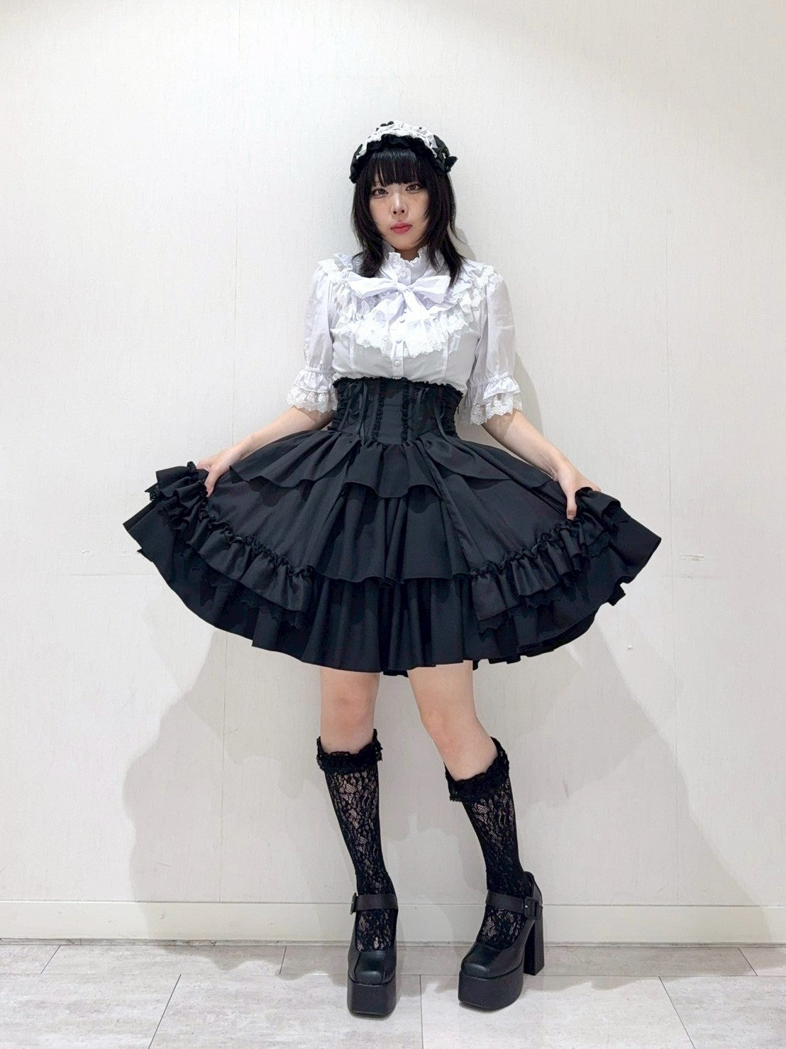 【ATELIER PIERROT】 Eternal Doll Corset Skirt ホワイト/ピンク/ボルドー/パープル/ネイビー/ブラック