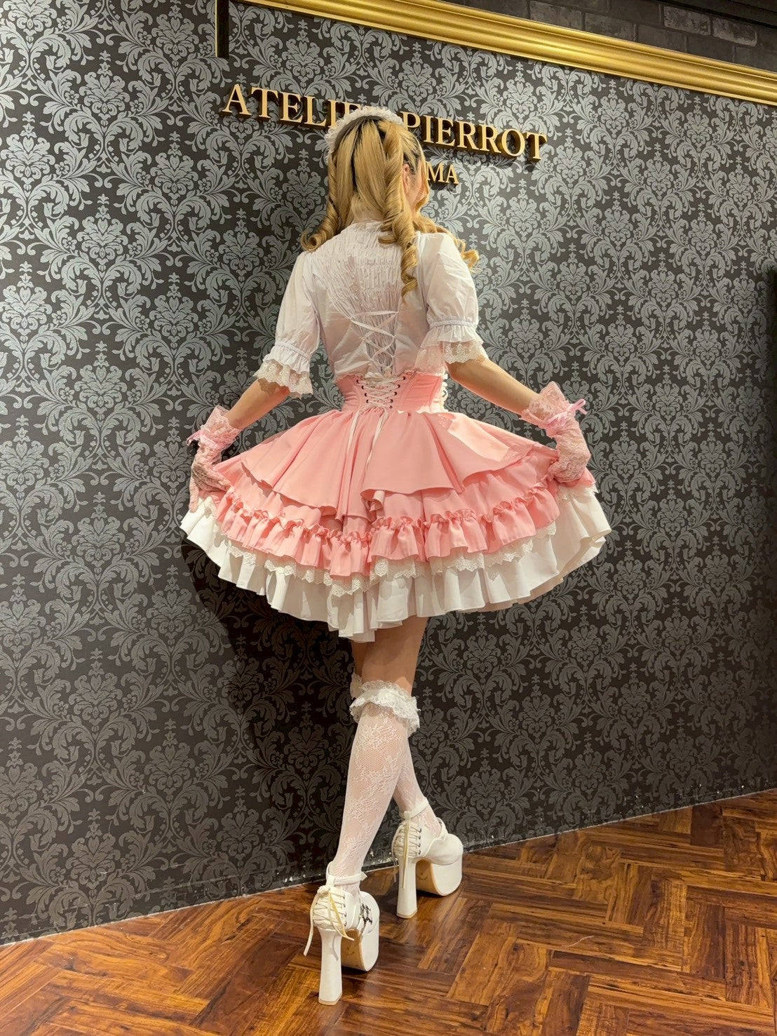 【ATELIER PIERROT】 Eternal Doll Corset Skirt ホワイト/ピンク/ボルドー/パープル/ネイビー/ブラック