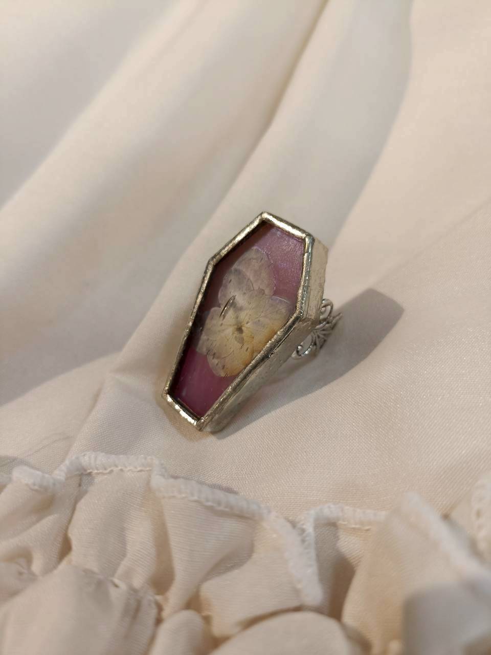 【Neant Glass】ネアントグラス Floral Coffin Ring フローラルリング E