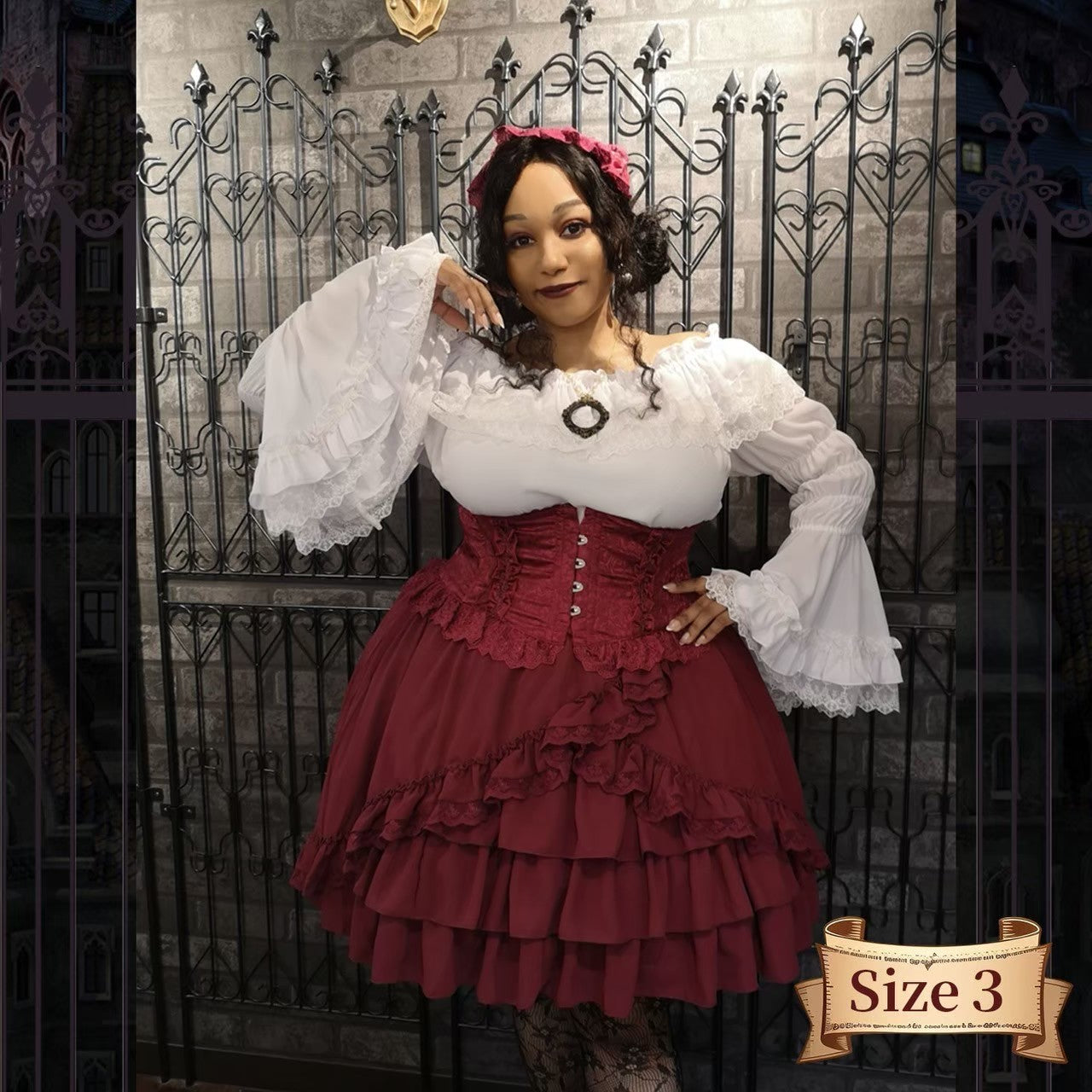 【ATELIER PIERROT】 ★J'accepte maintenant les réservations★Corset court à volants PlusTaille Taille 2/Taille 3/Taille 4