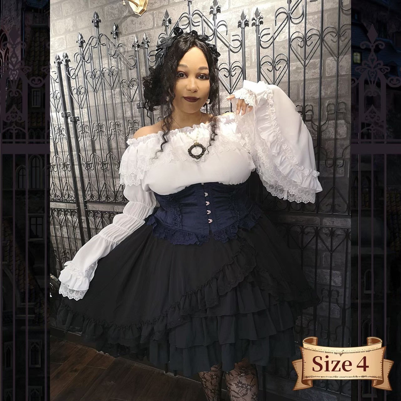 【ATELIER PIERROT】 ★J'accepte maintenant les réservations★Corset court à volants PlusTaille Taille 2/Taille 3/Taille 4