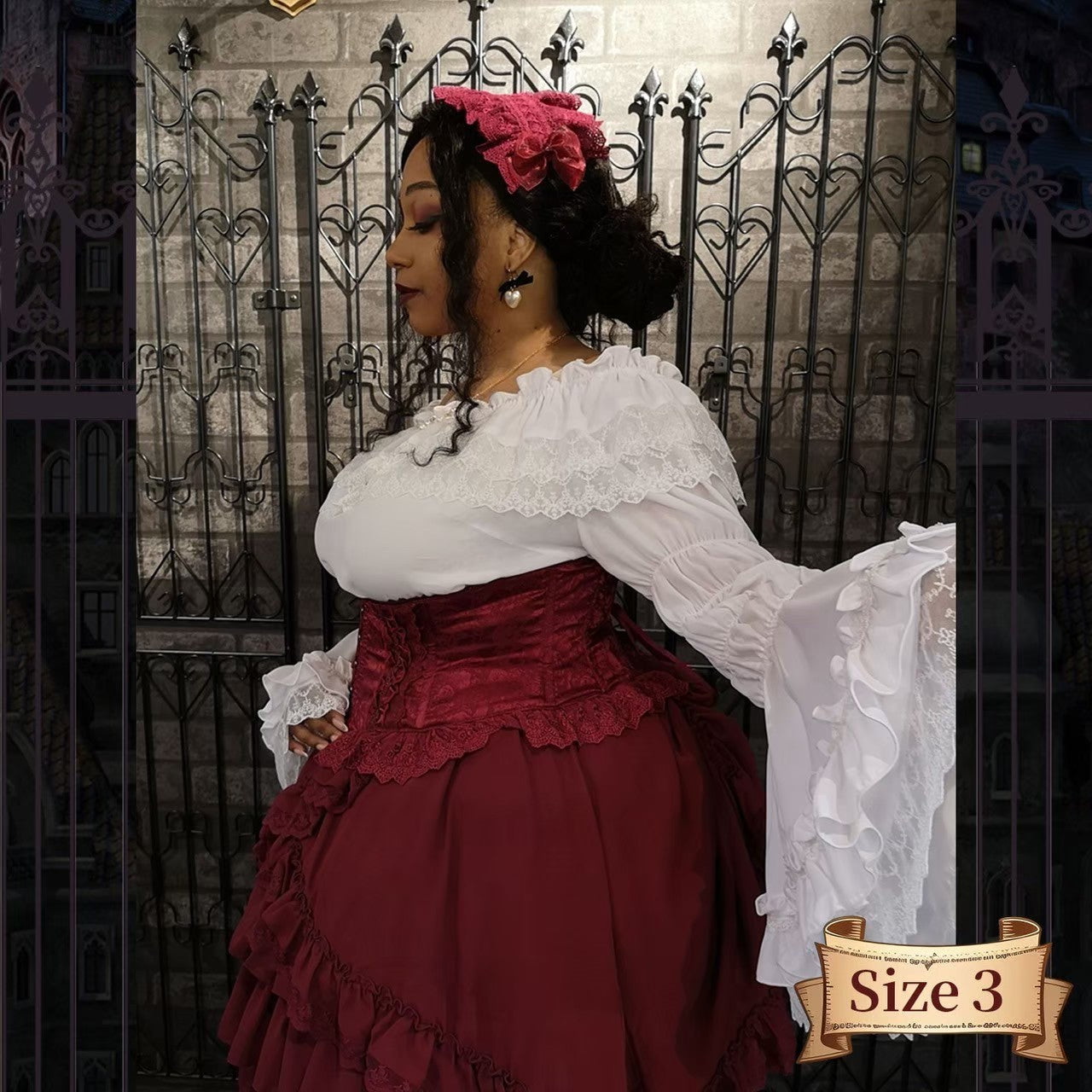 【ATELIER PIERROT】 ★J'accepte maintenant les réservations★Corset court à volants PlusTaille Taille 2/Taille 3/Taille 4