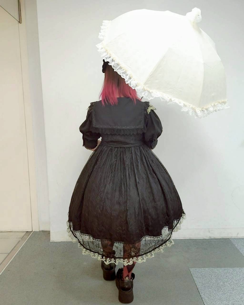 【ATELIER PIERROT】 Blooming Mini Bouquet Umbrella White/Black