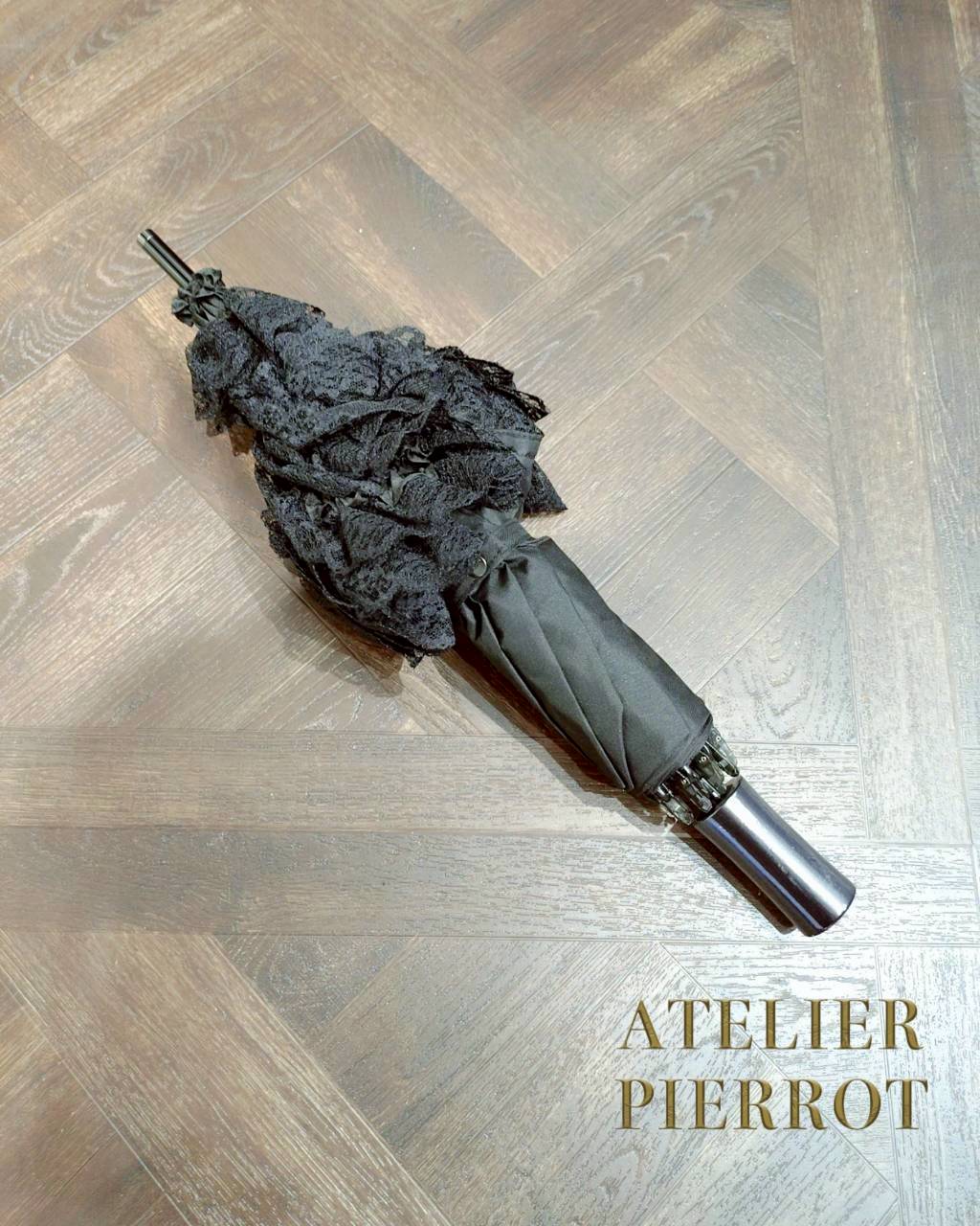 【ATELIER PIERROT】 Blooming Mini Bouquet Umbrella White/Black