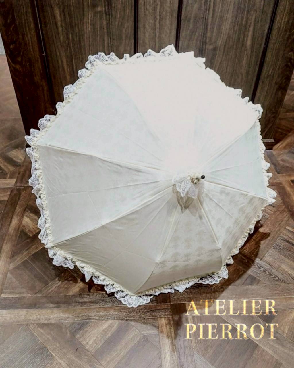 【ATELIER PIERROT】 Blooming Mini Bouquet Umbrella White/Black